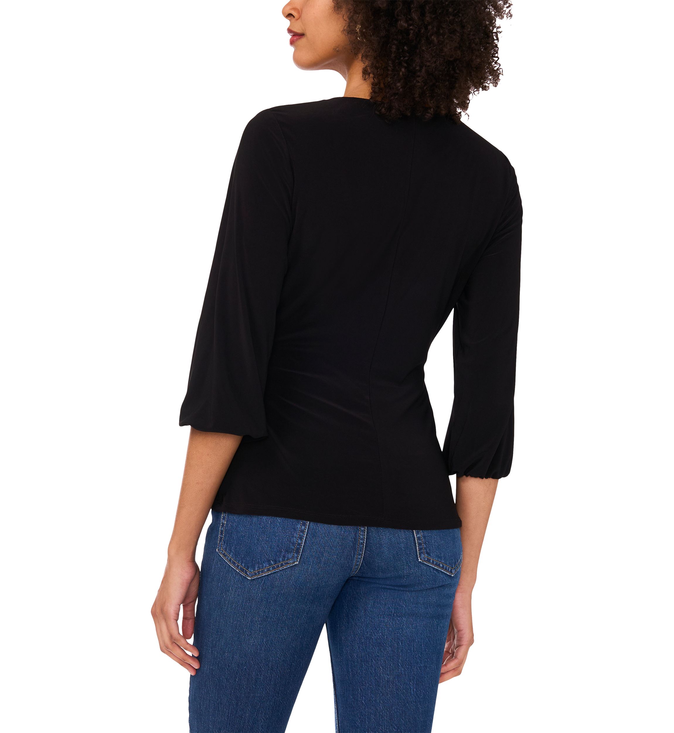Womens 3/4 Sleeve Wrap Top