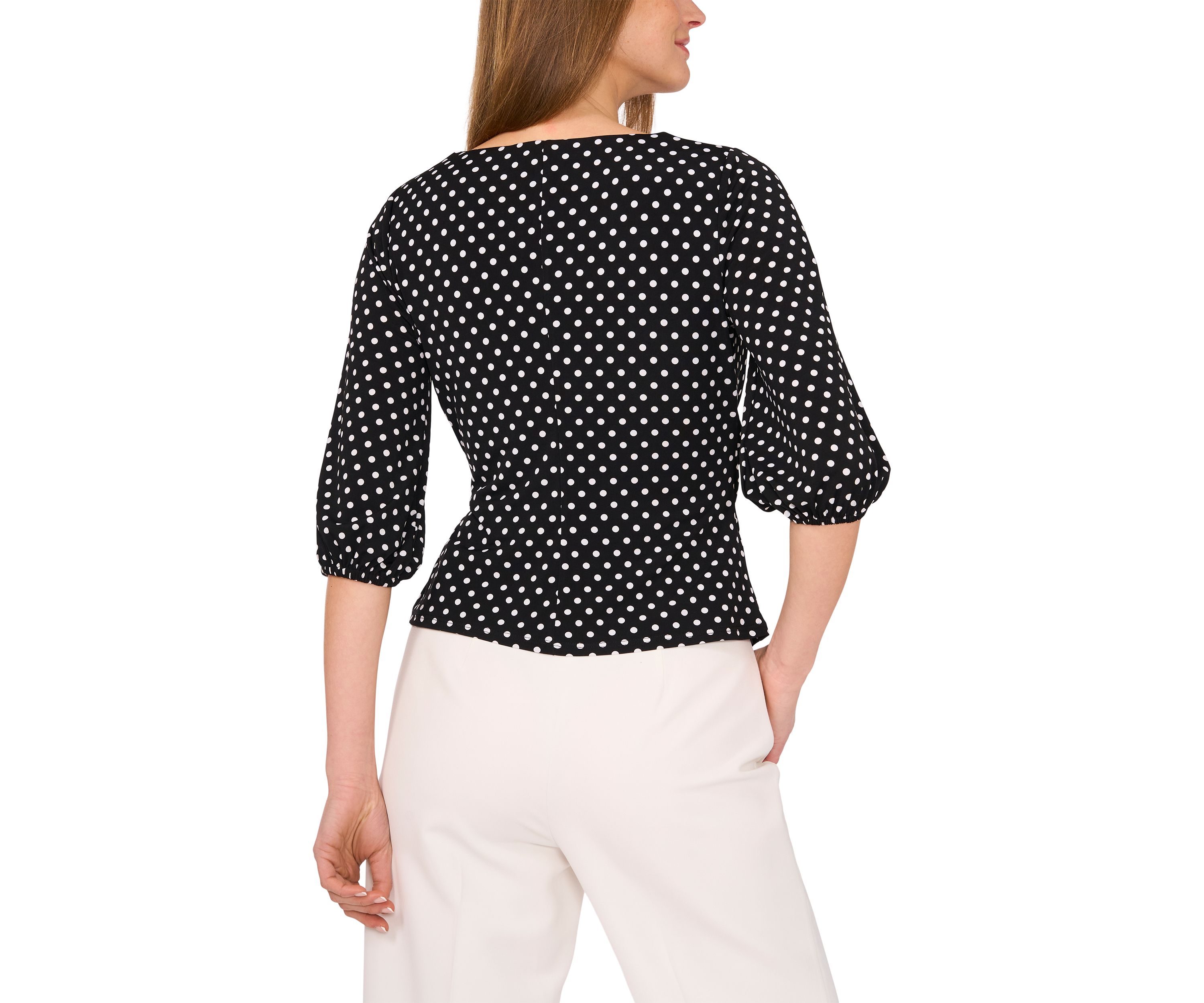 Petite 3/4 Sleeve V-Neck Top