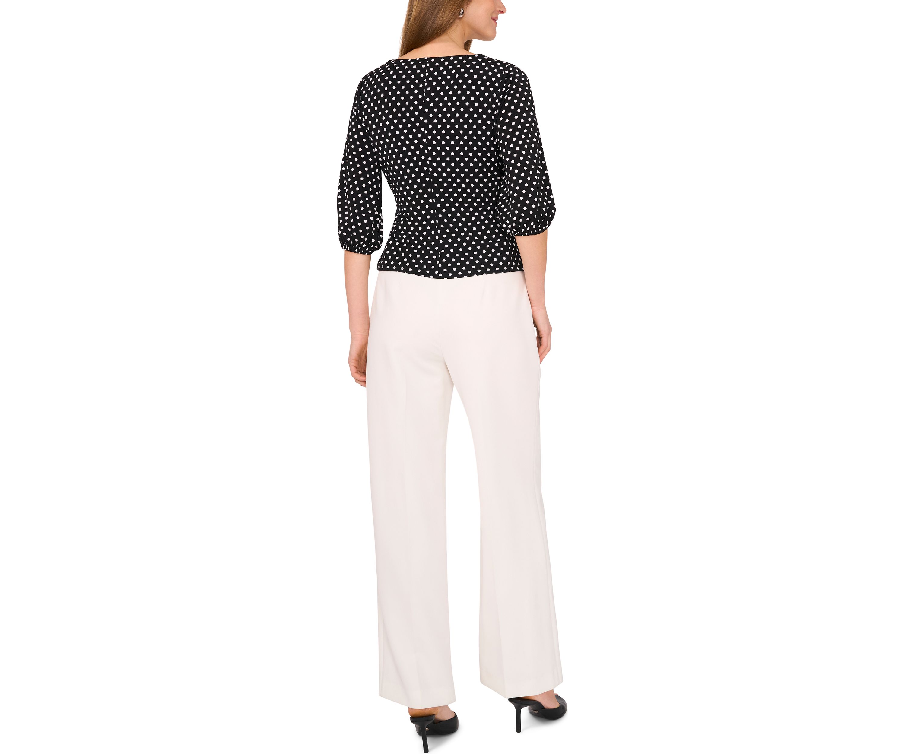 Petite 3/4 Sleeve V-Neck Top