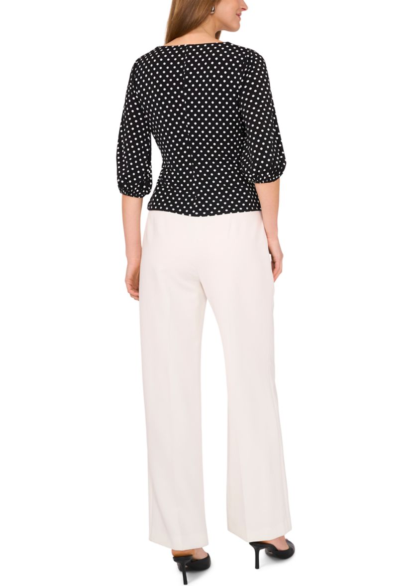 Petite 3/4 Sleeve V-Neck Top