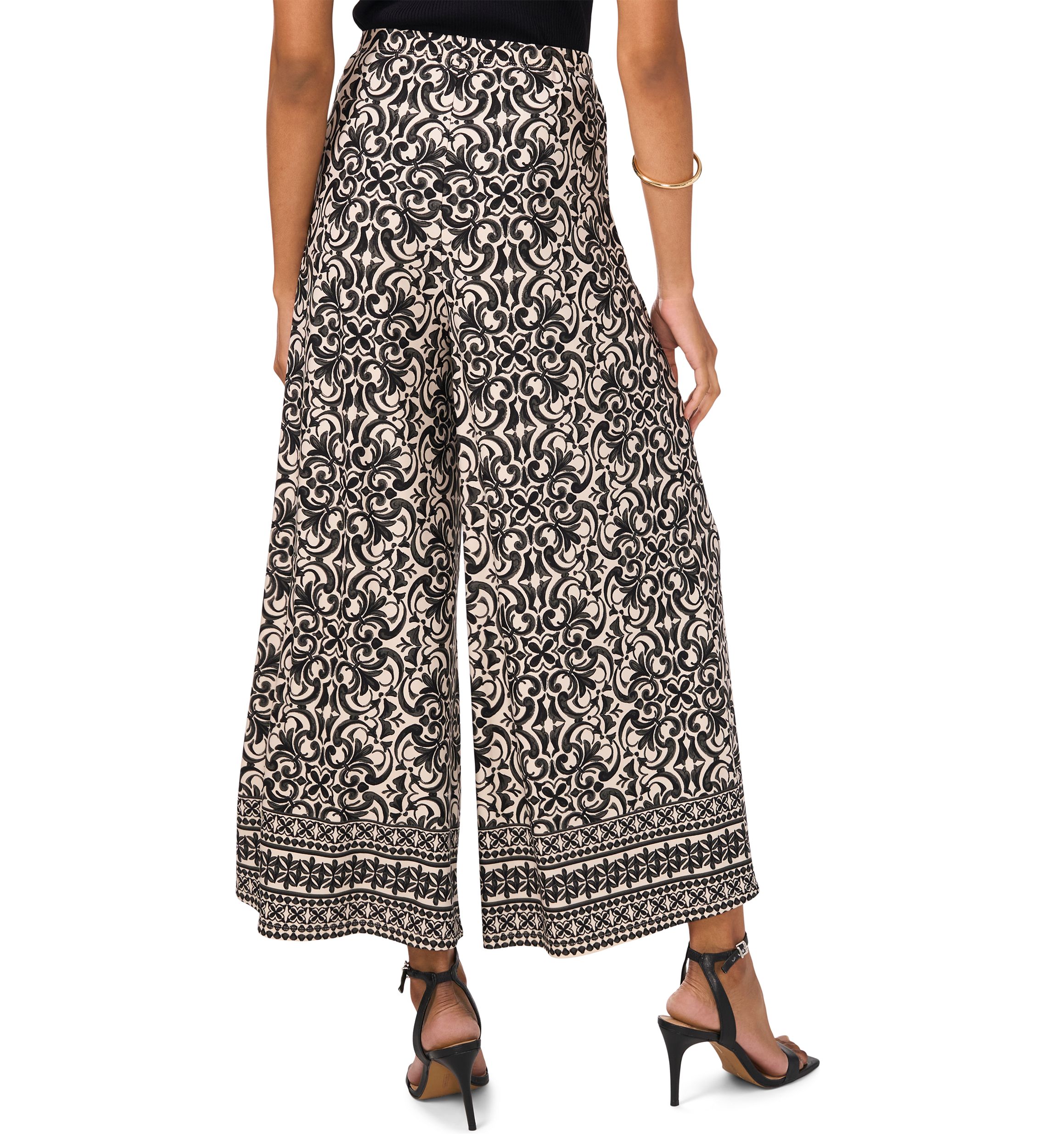Womens Medallion Wide Leg Pants 