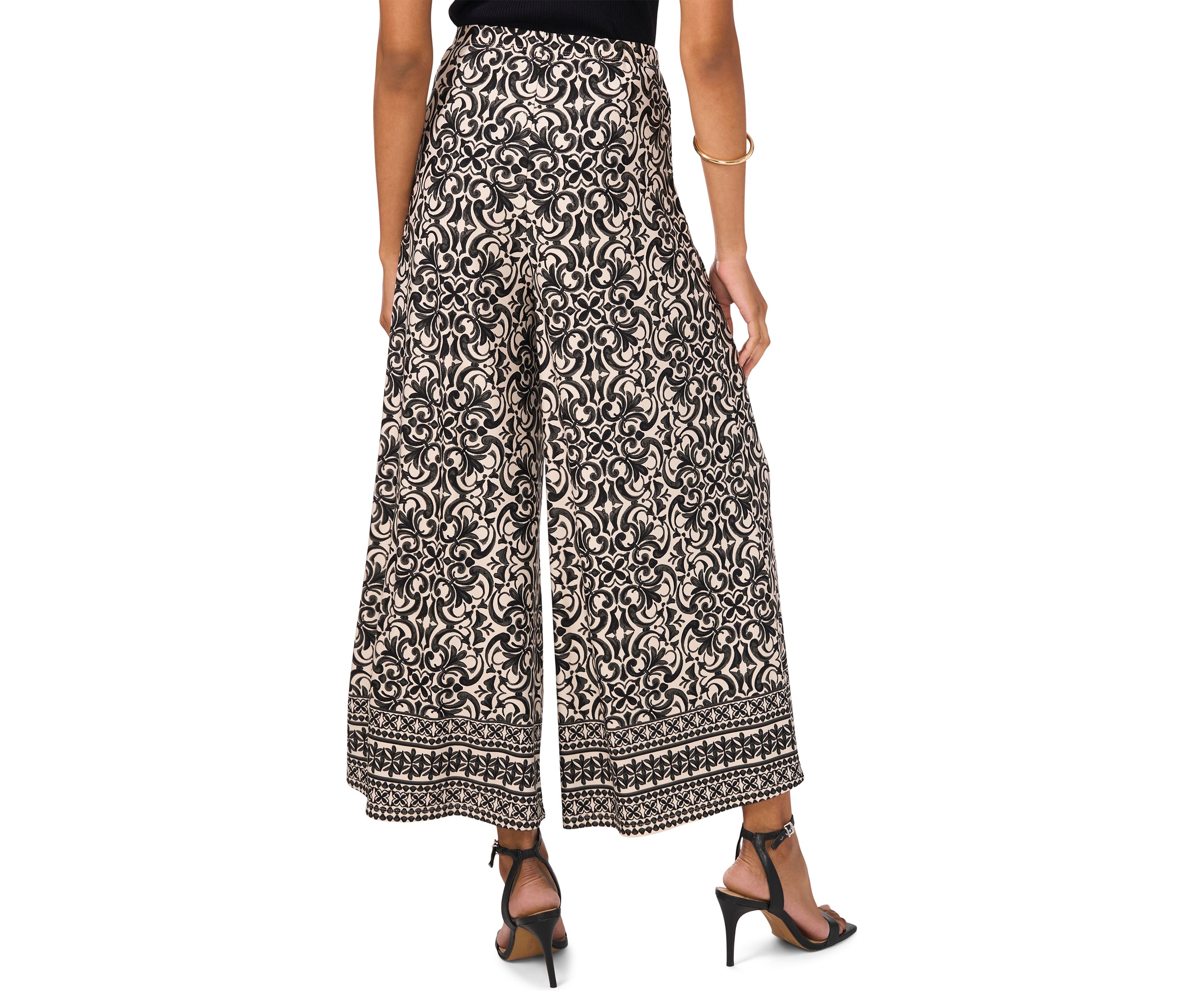 Womens Medallion Wide Leg Pants 