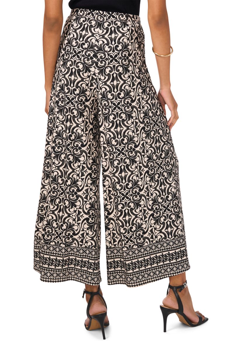 Womens Medallion Wide Leg Pants 