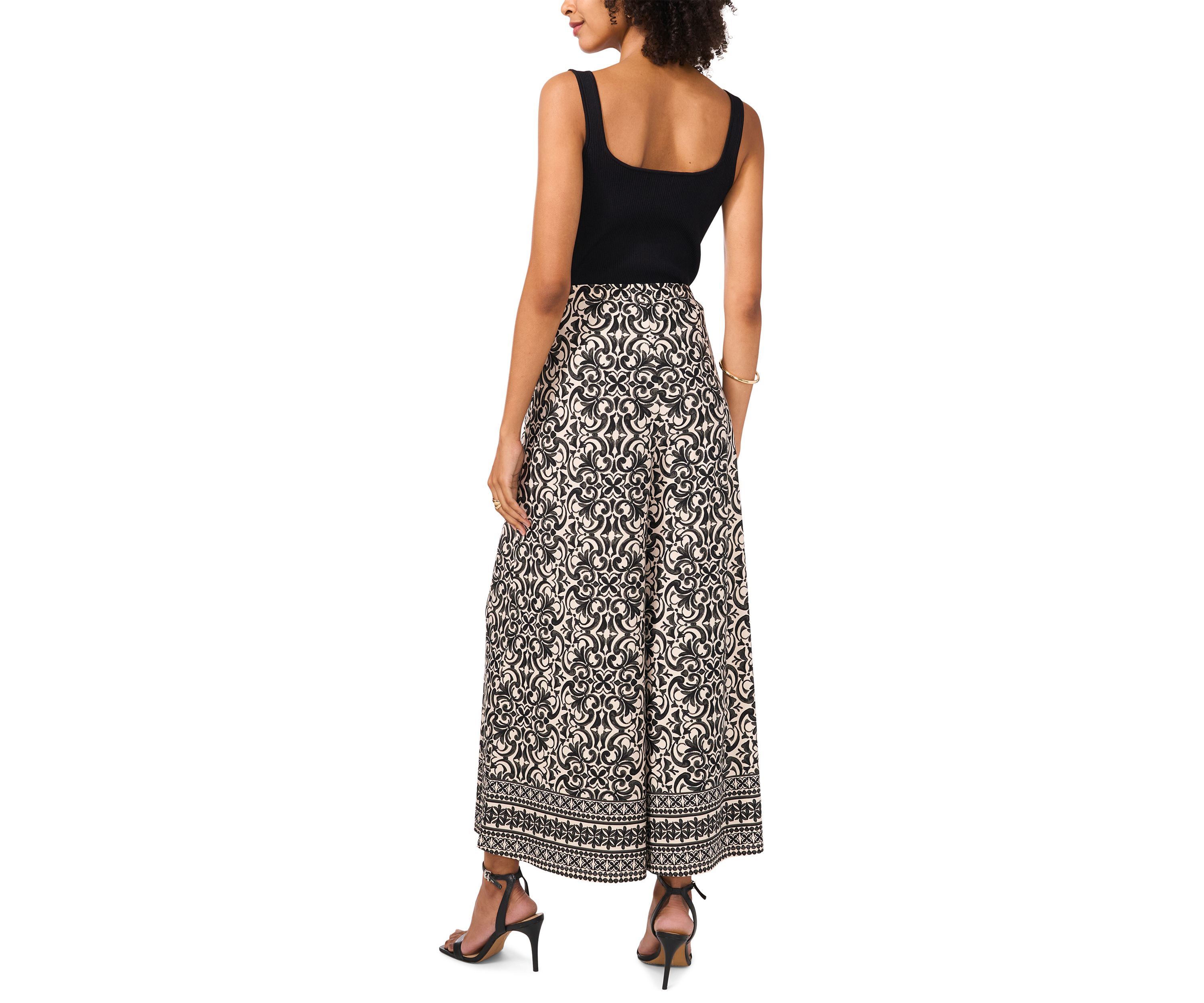 Womens Medallion Wide Leg Pants 