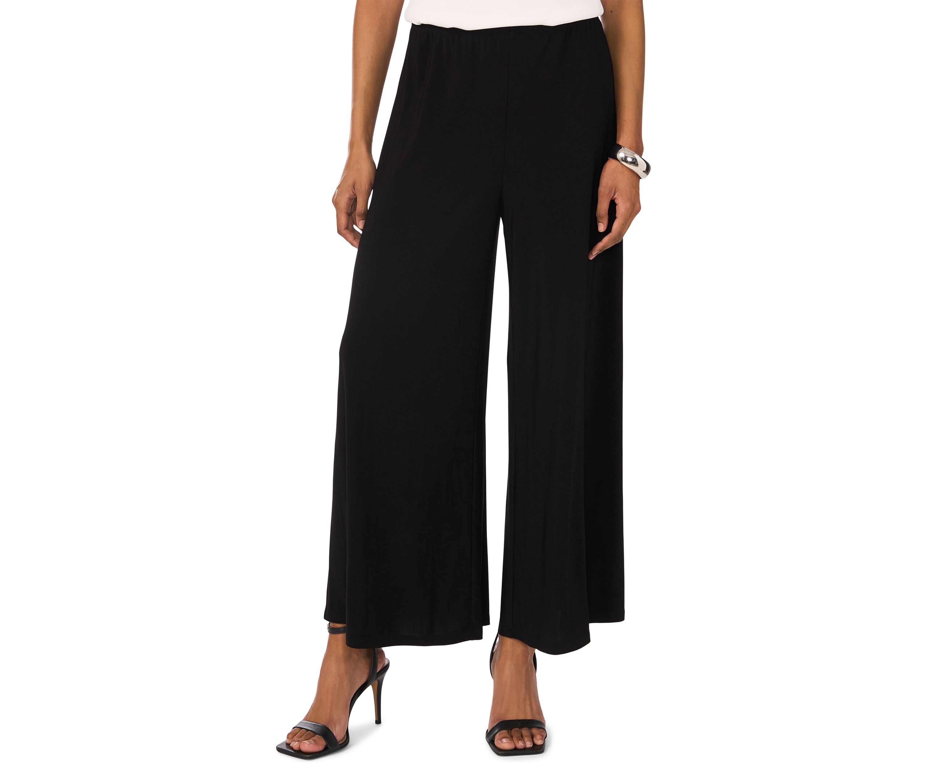 Womens Solid Wide Leg Pants