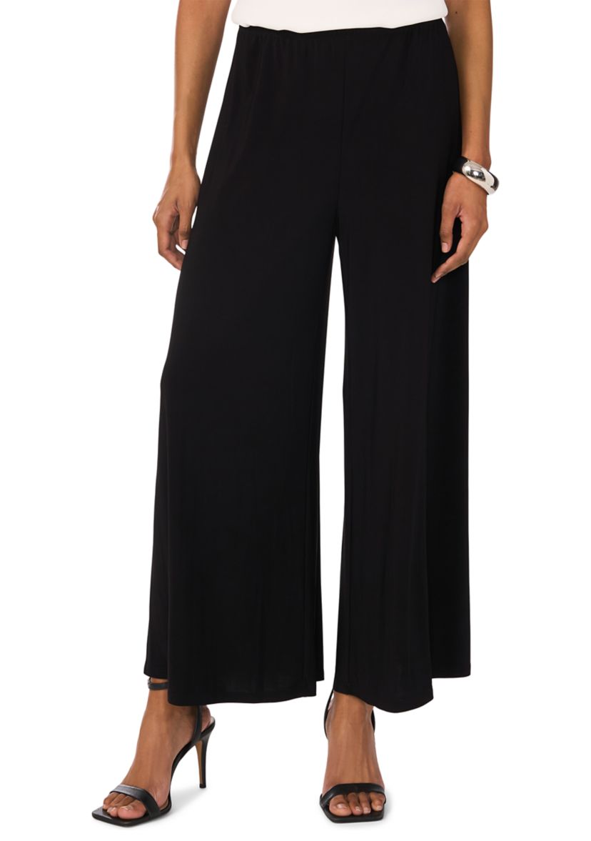 Womens Solid Wide Leg Pants