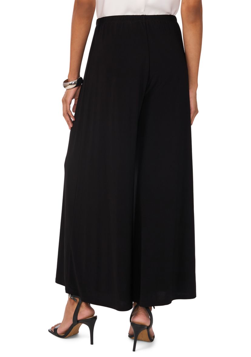 Womens Solid Wide Leg Pants