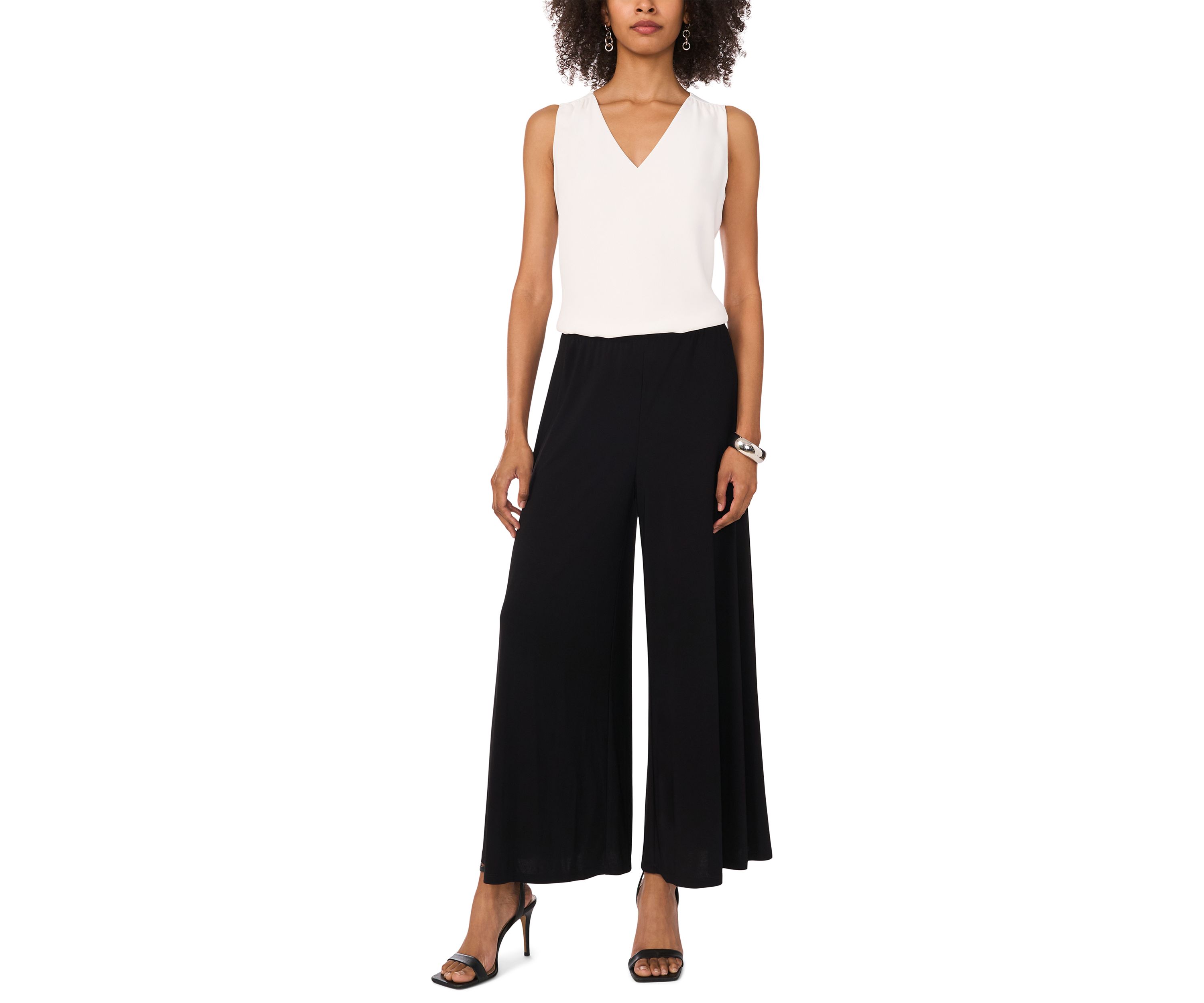 Womens Solid Wide Leg Pants