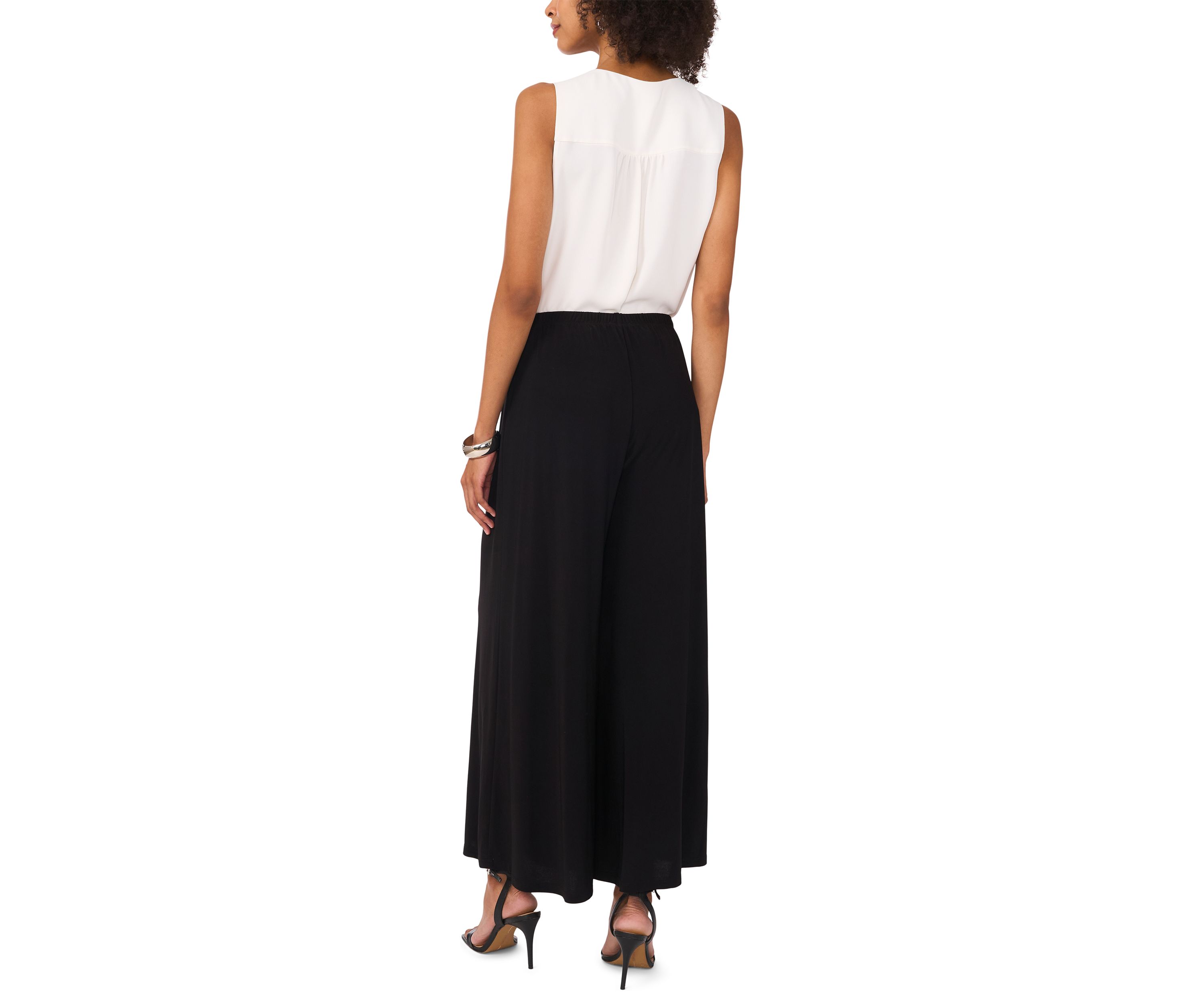 Womens Solid Wide Leg Pants