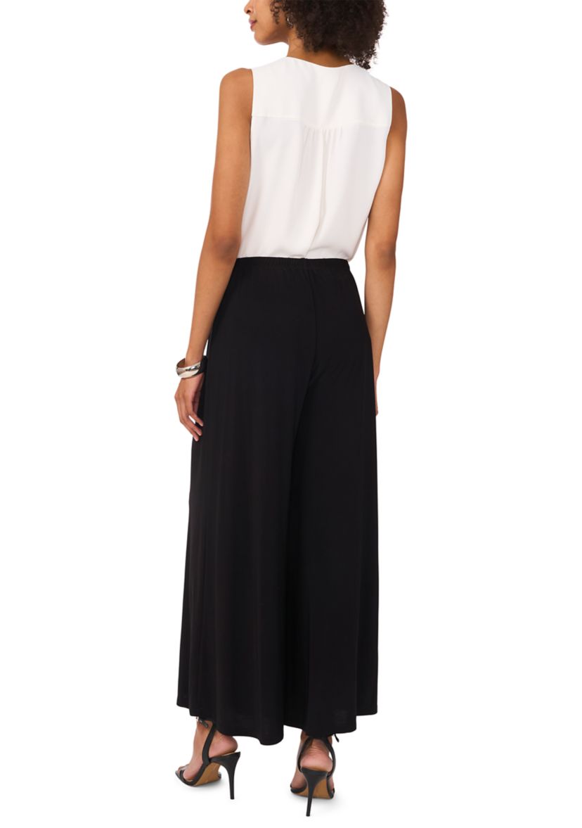 Womens Solid Wide Leg Pants