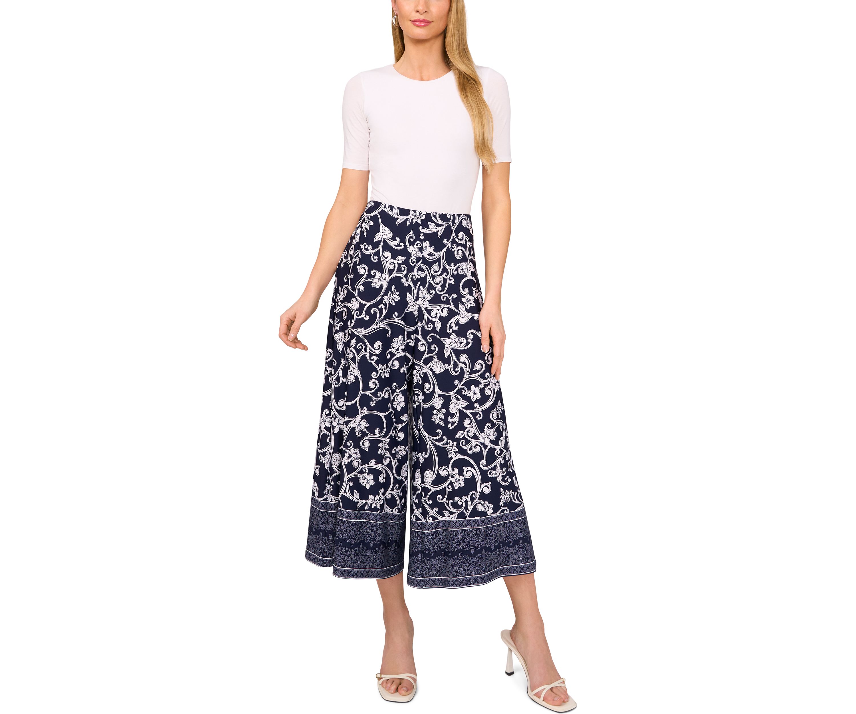 Petite Wide Leg Cropped Pants 