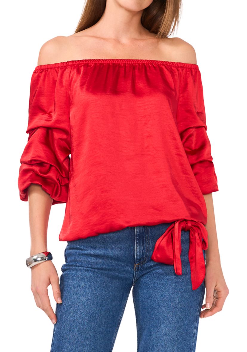 Womens Off the Shoulder Cha Cha Sleeve Top