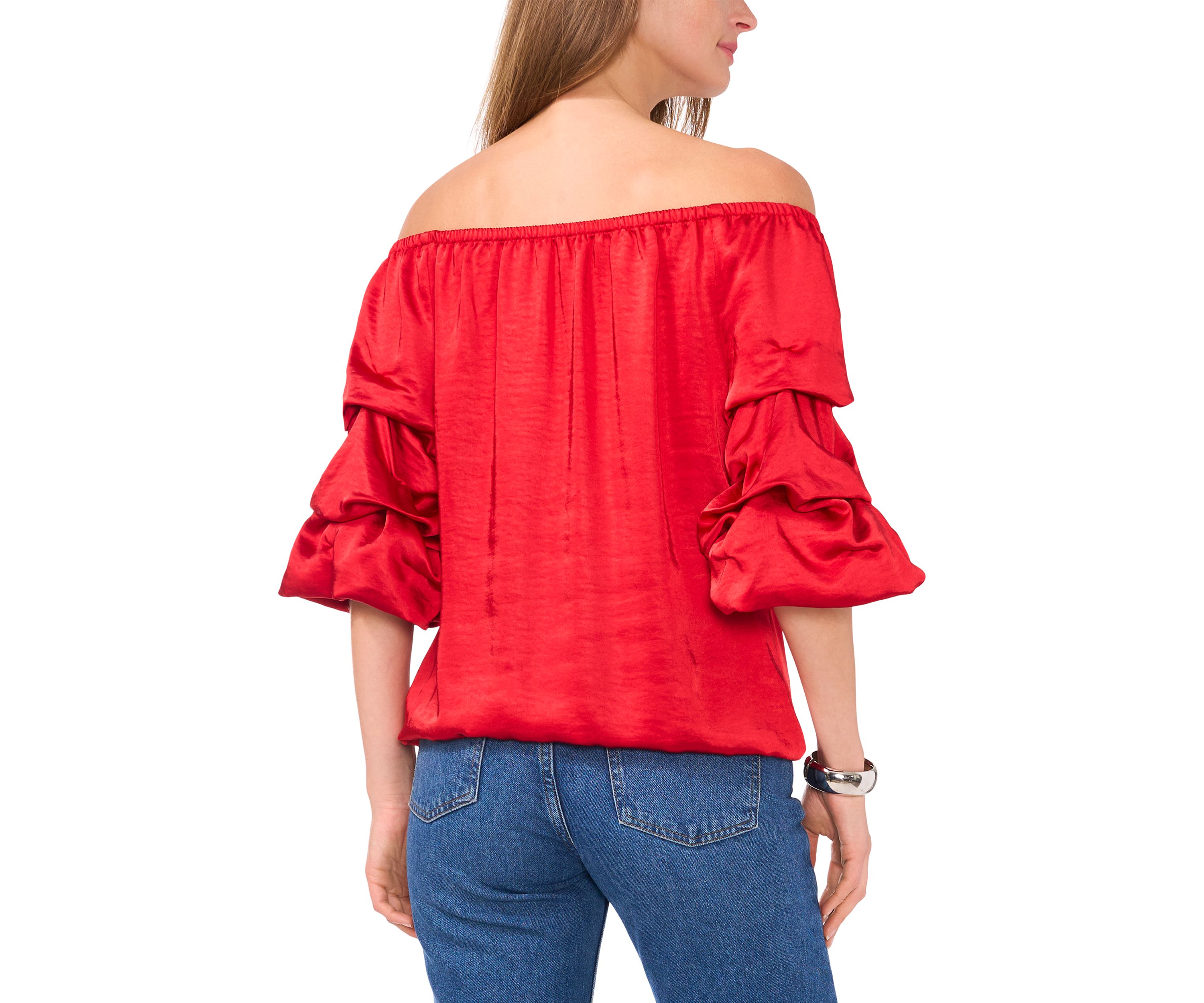 Womens Off the Shoulder Cha Cha Sleeve Top