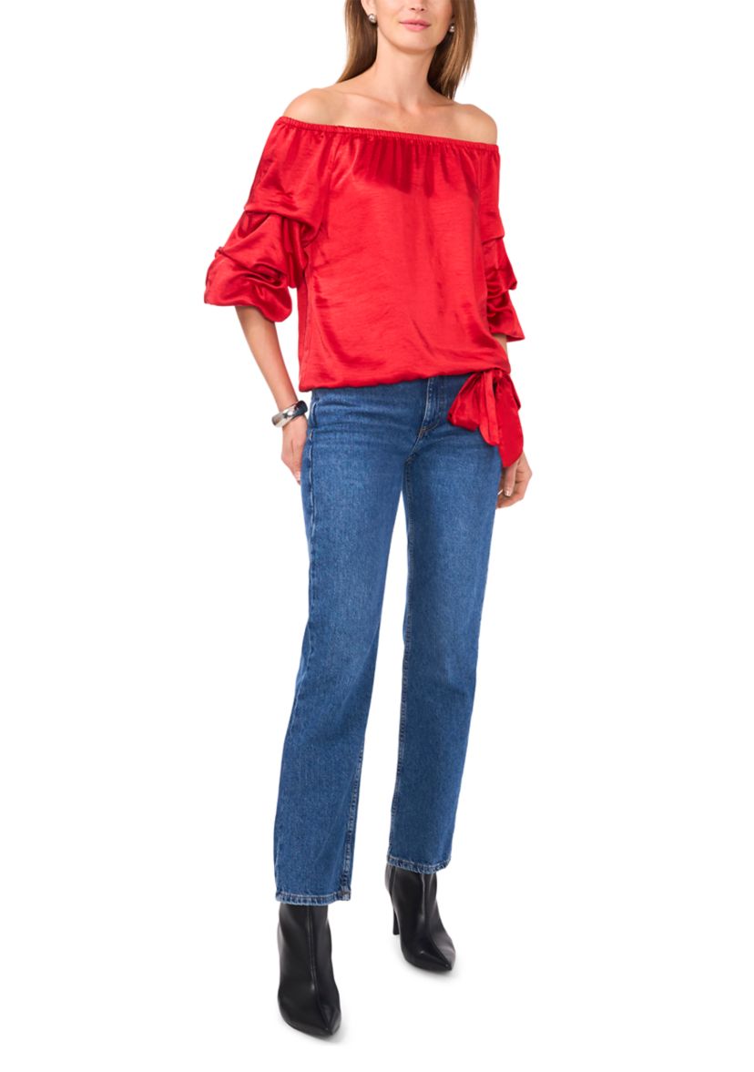 Womens Off the Shoulder Cha Cha Sleeve Top