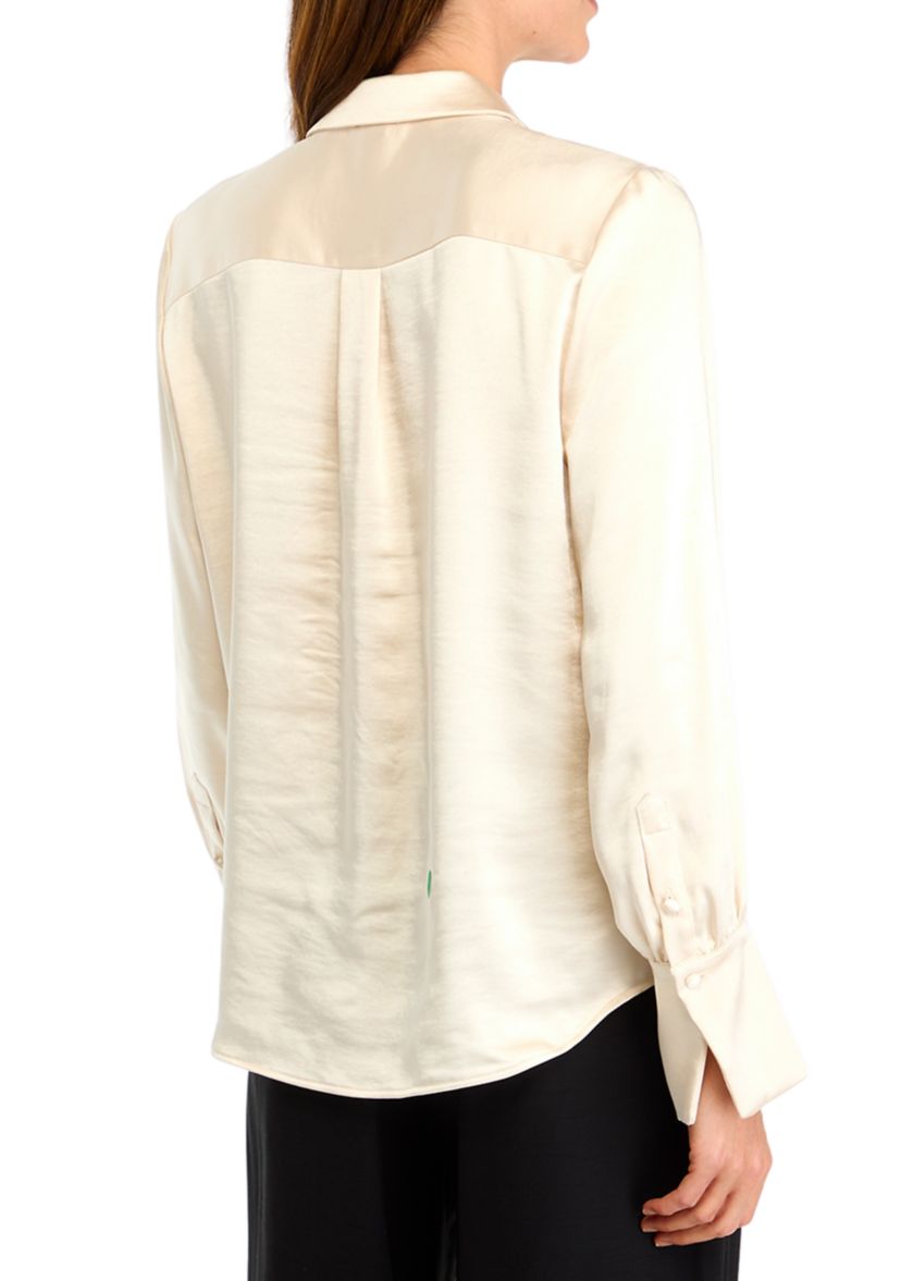 Womens Long Sleeve Button Front Shirt