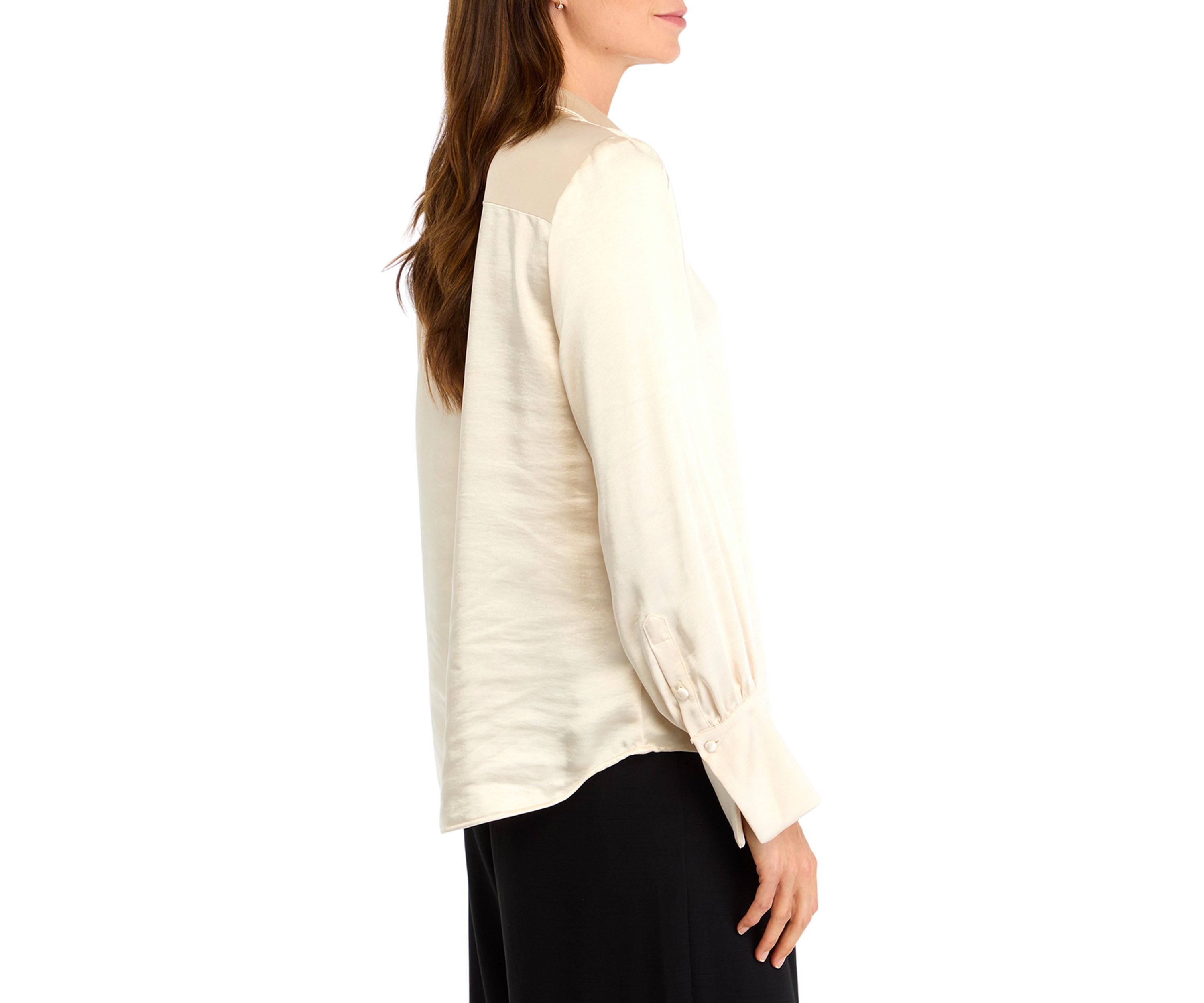 Womens Long Sleeve Button Front Shirt