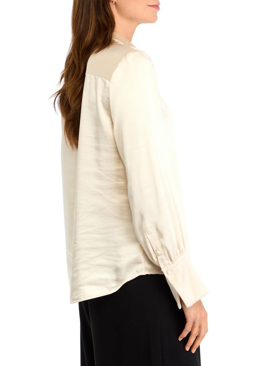 Womens Long Sleeve Button Front Shirt