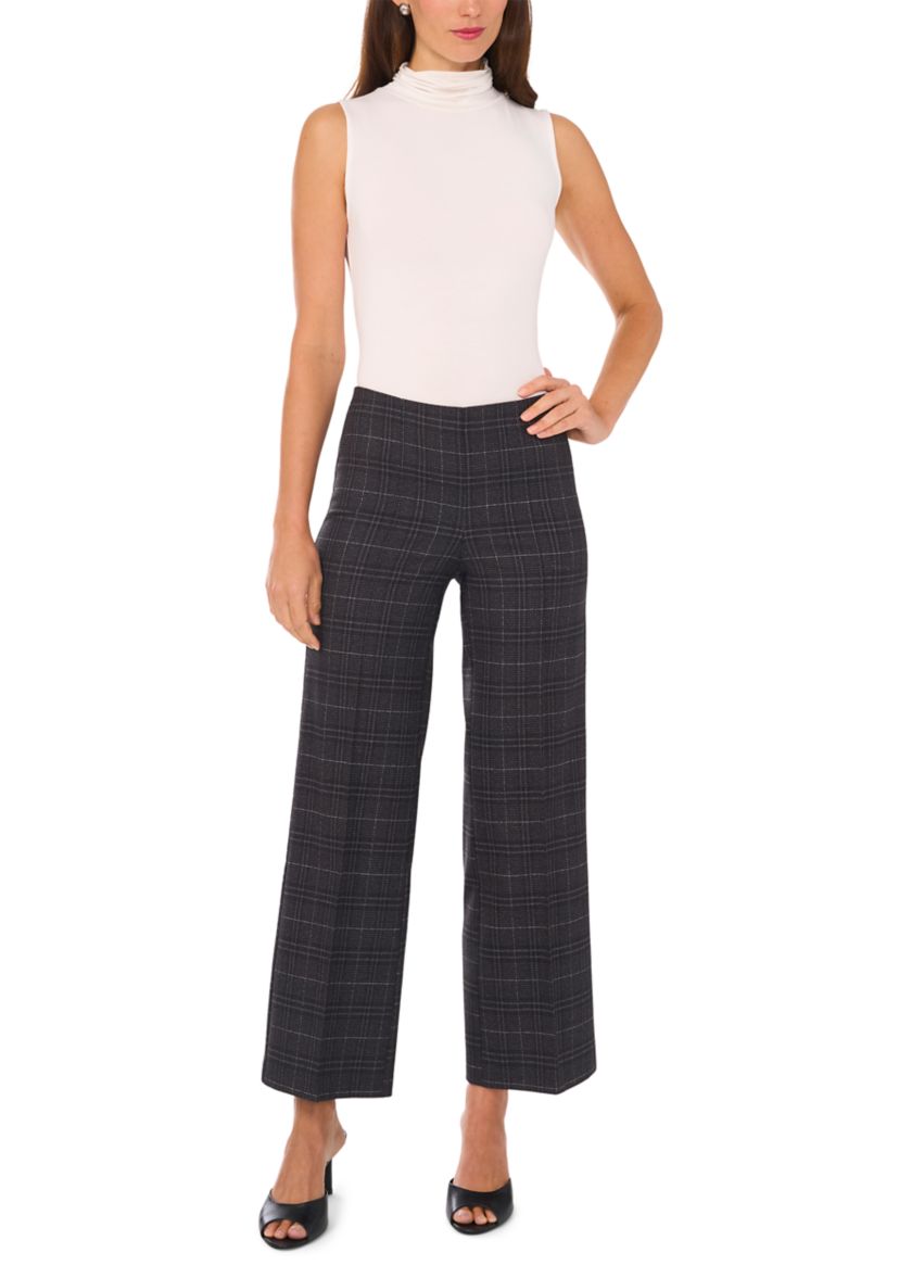 Womens Wide Leg Pull On Ponte Pants
