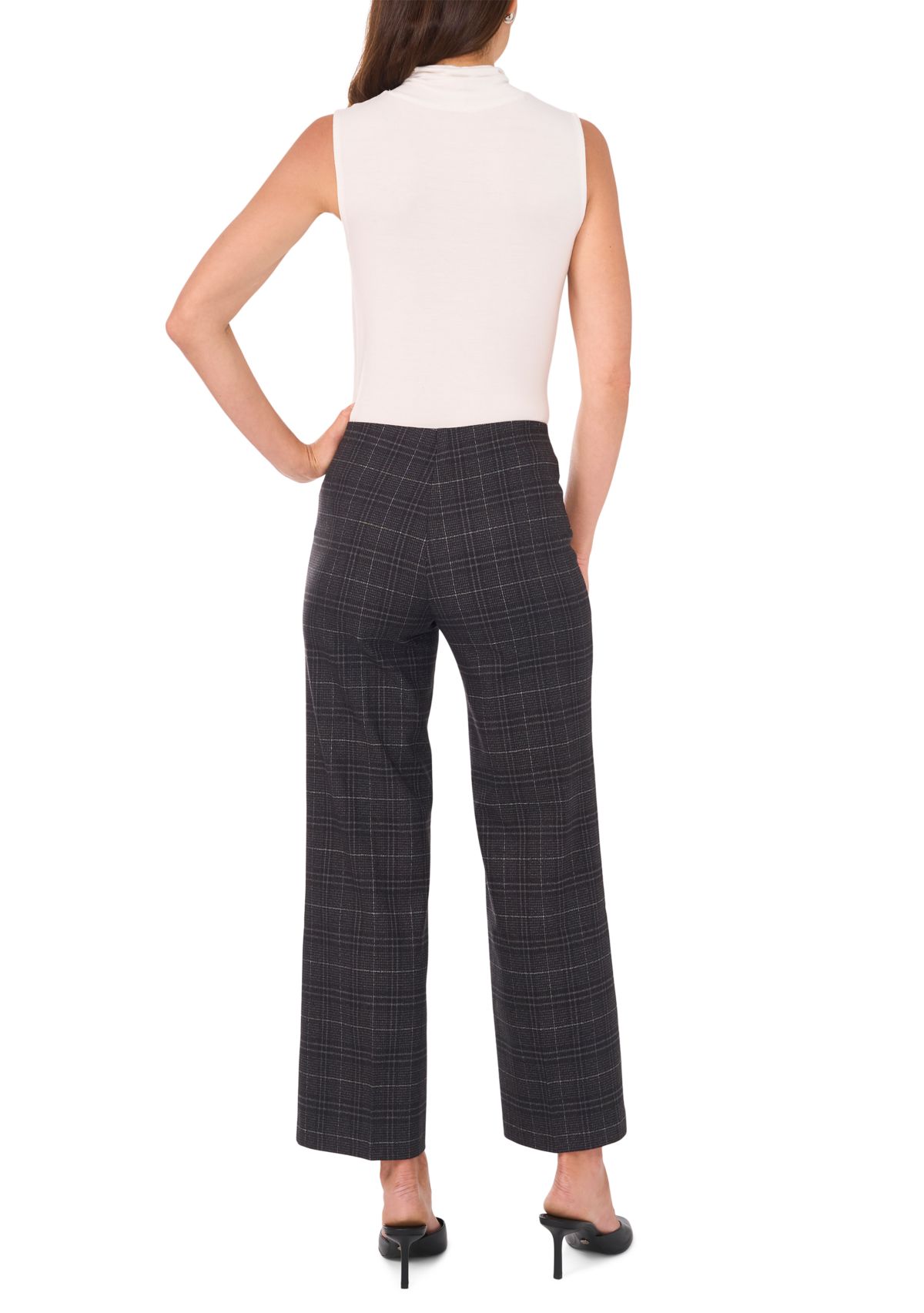 Womens Wide Leg Pull On Ponte Pants