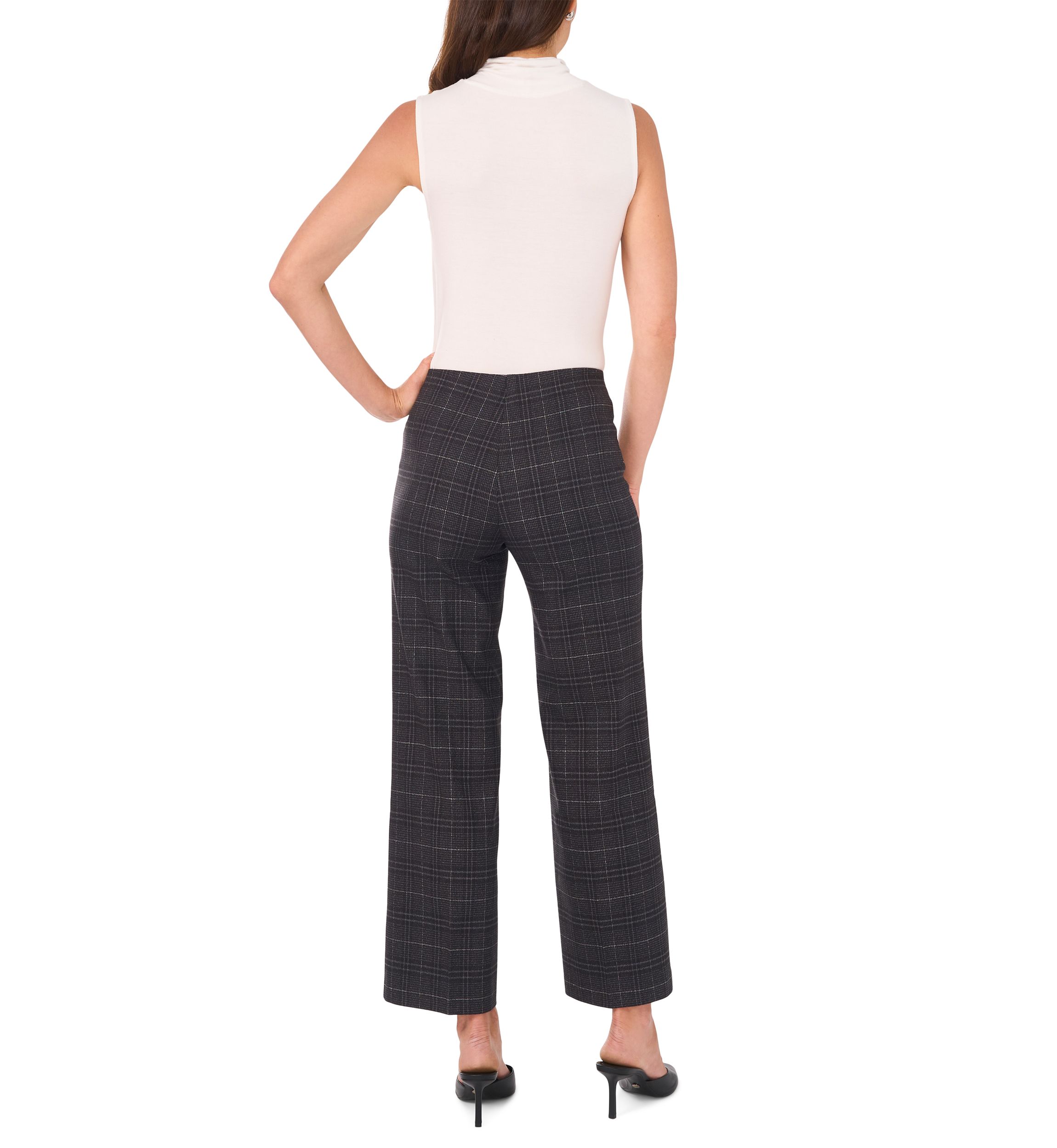 Womens Wide Leg Pull On Ponte Pants