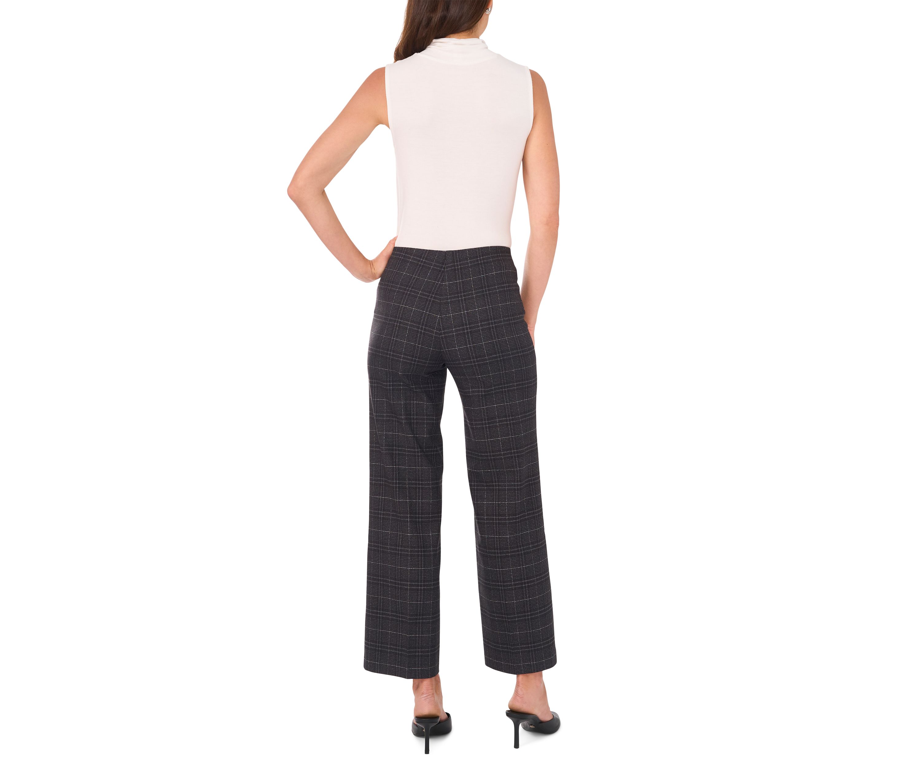Womens Wide Leg Pull On Ponte Pants