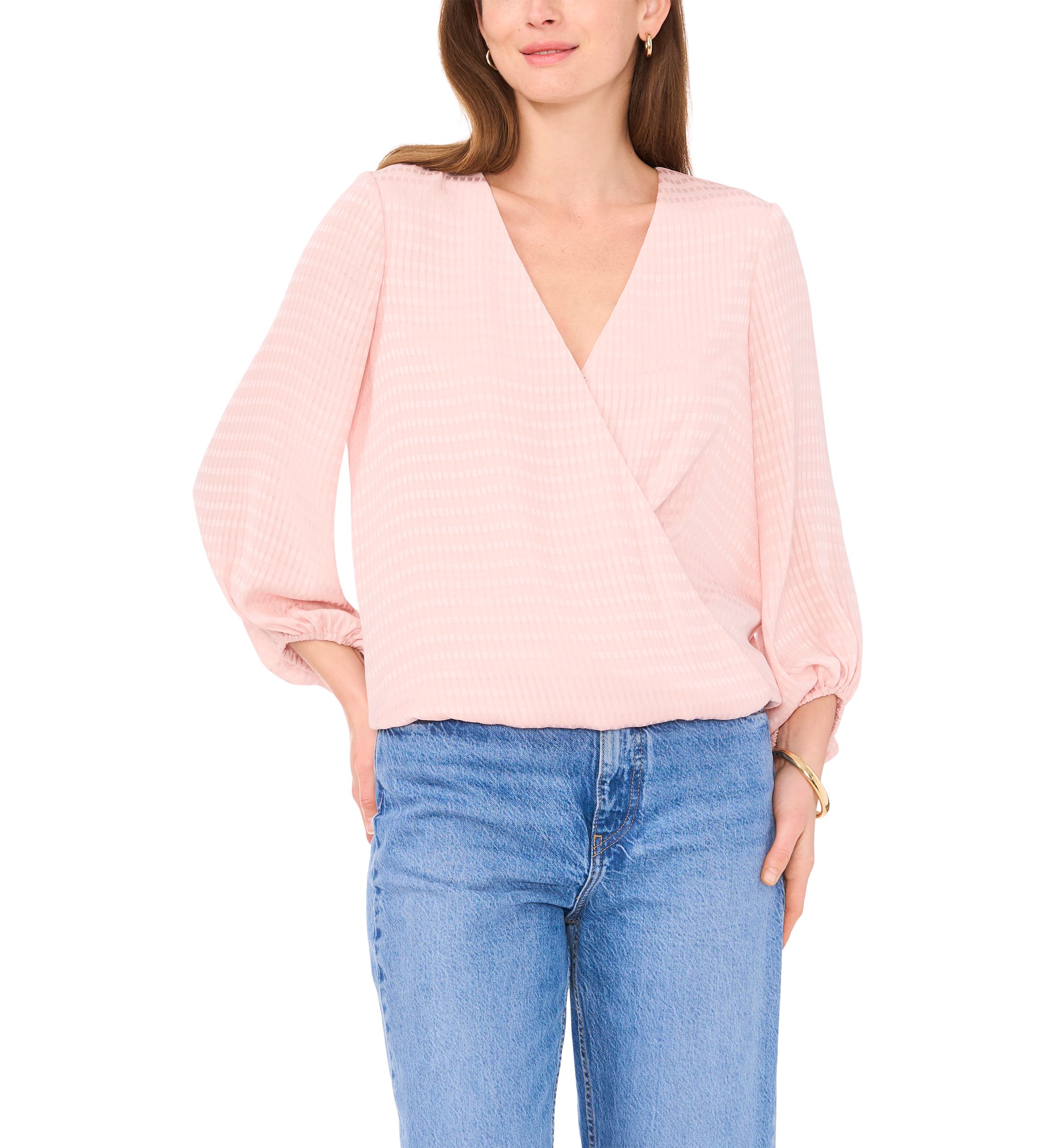 Womens Long Sleeve Wrap Blouse