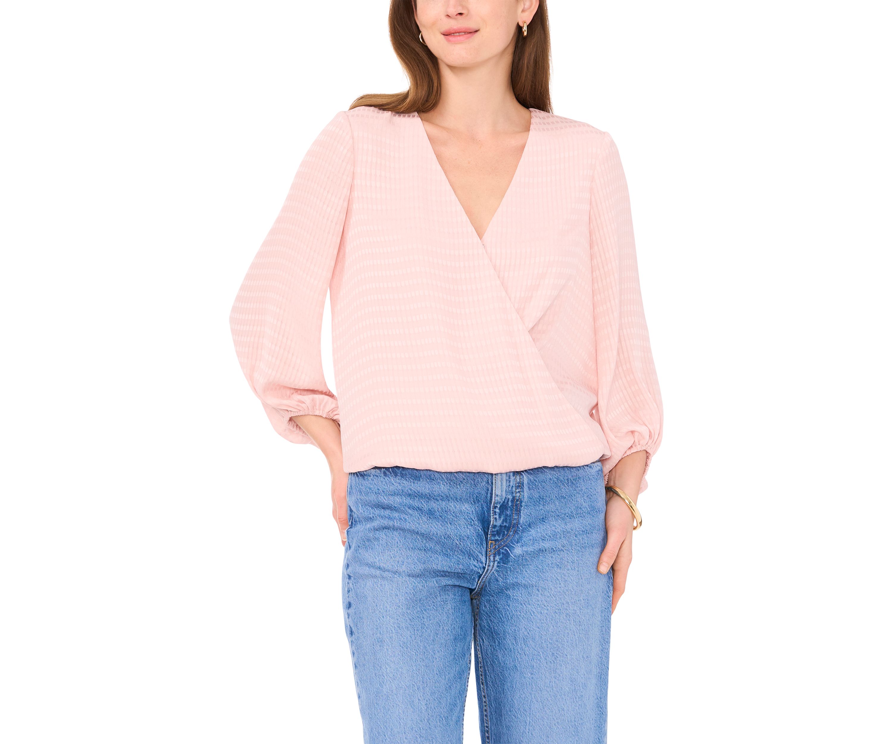 Womens Long Sleeve Wrap Blouse
