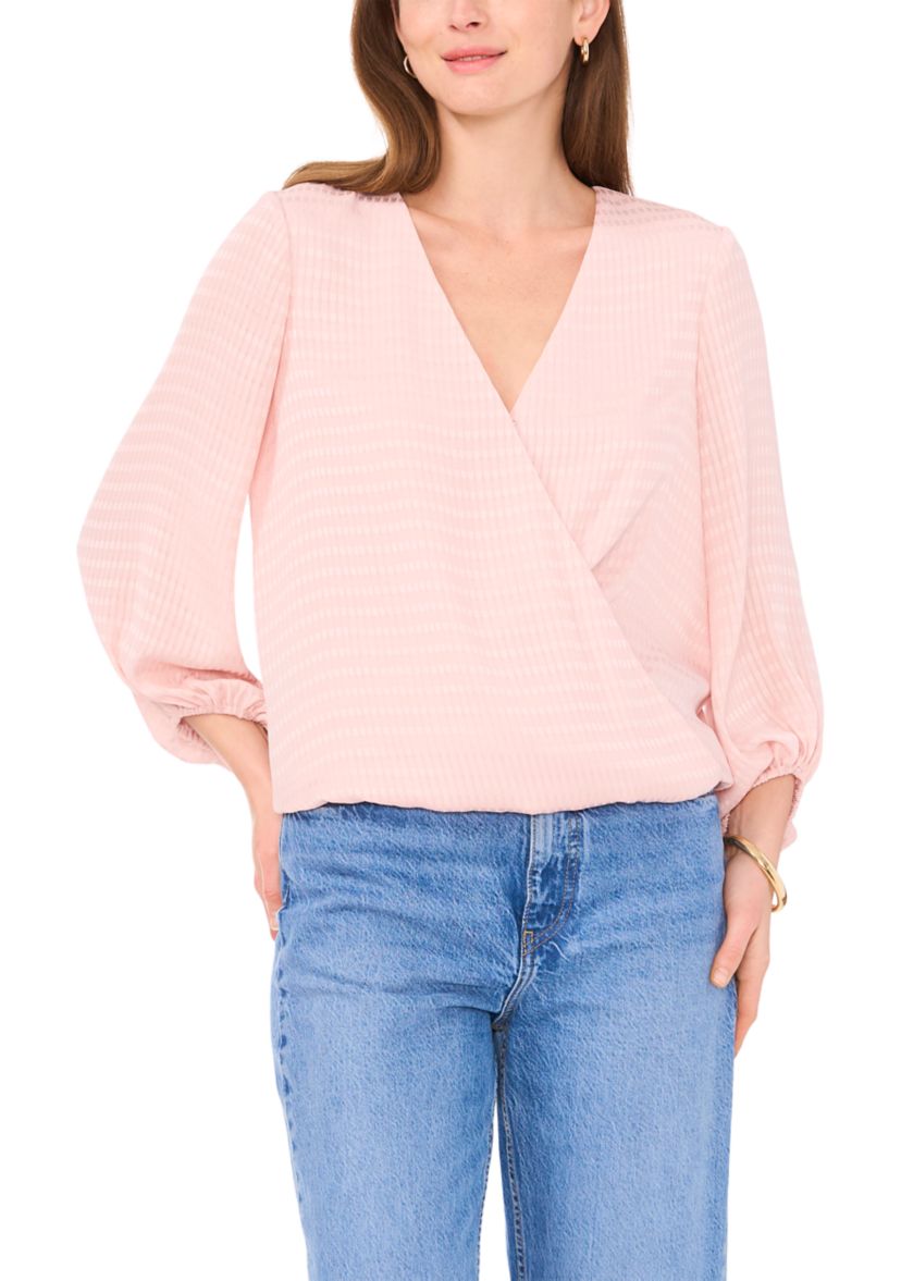 Womens Long Sleeve Wrap Blouse