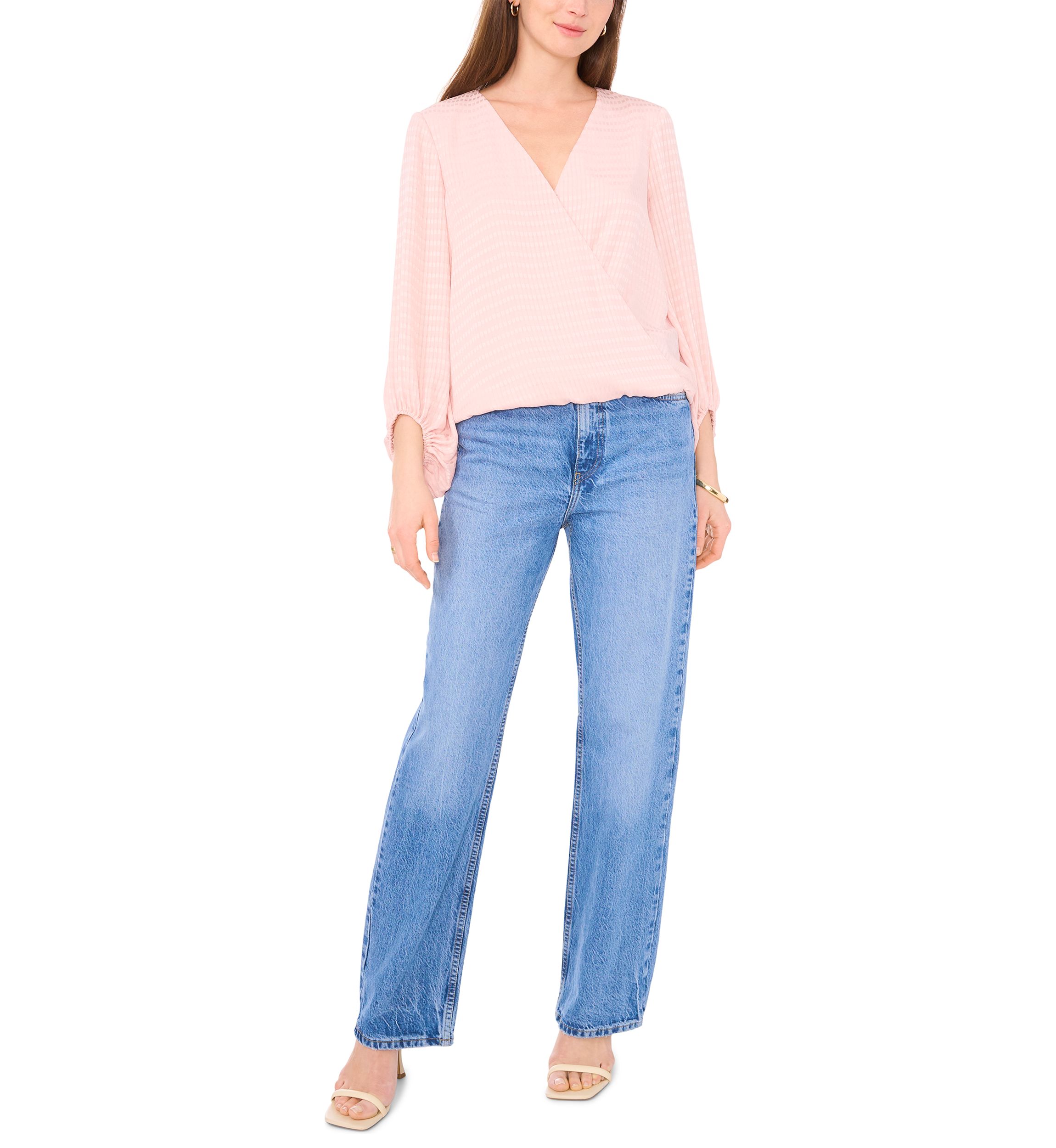 Womens Long Sleeve Wrap Blouse