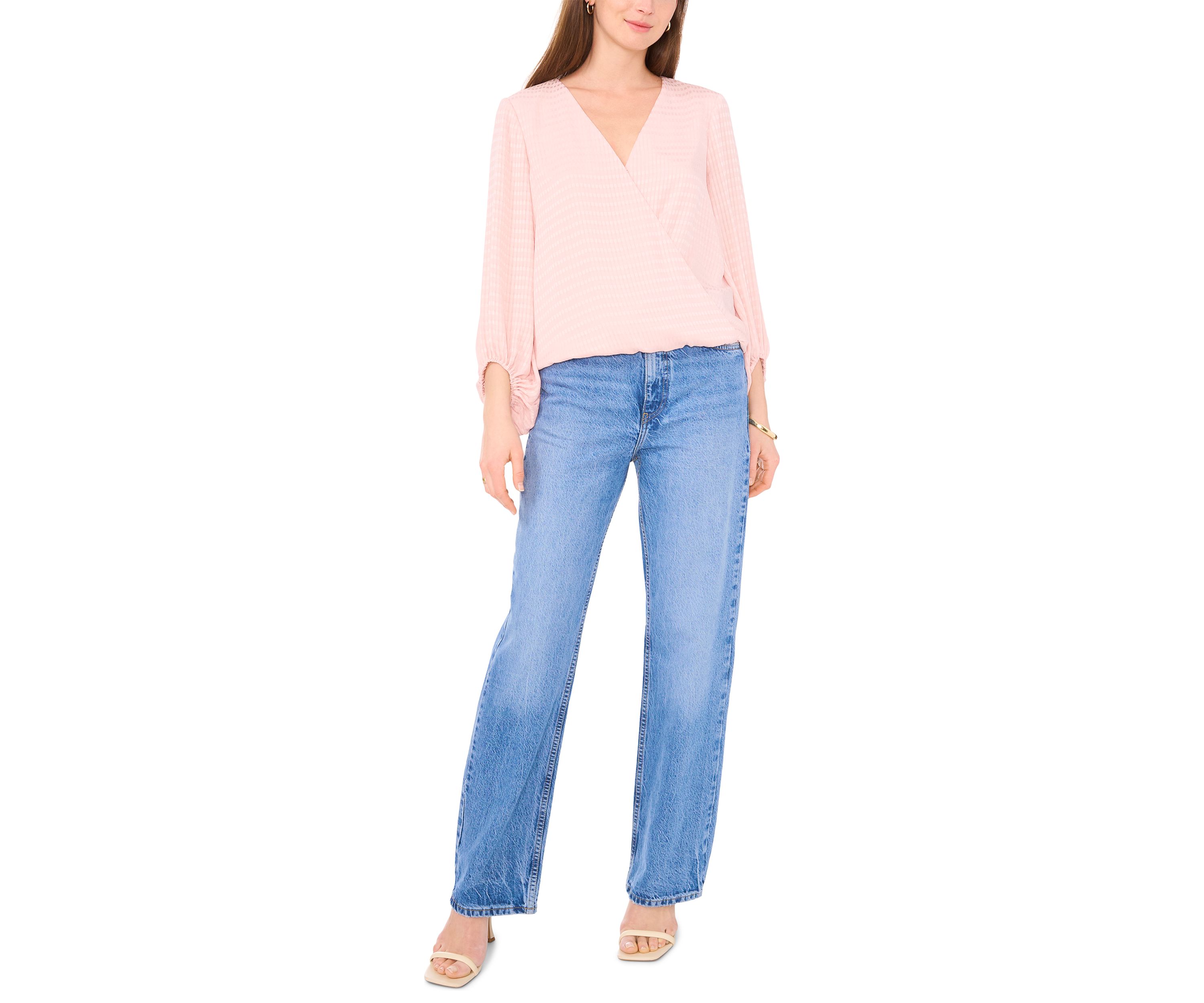 Womens Long Sleeve Wrap Blouse