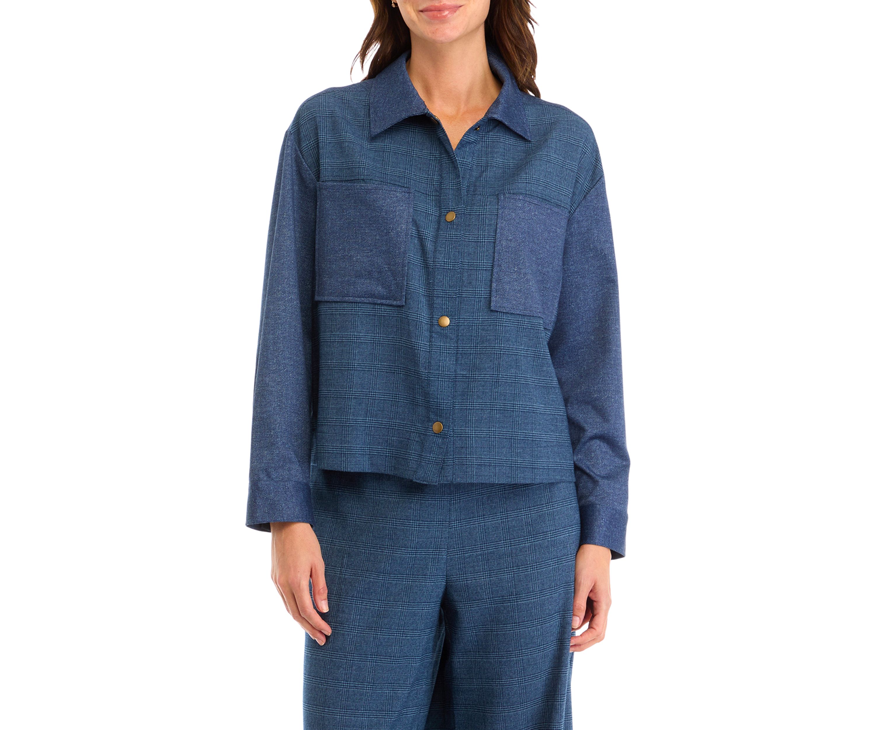 Womens Zip Front Pocketed Jacket 