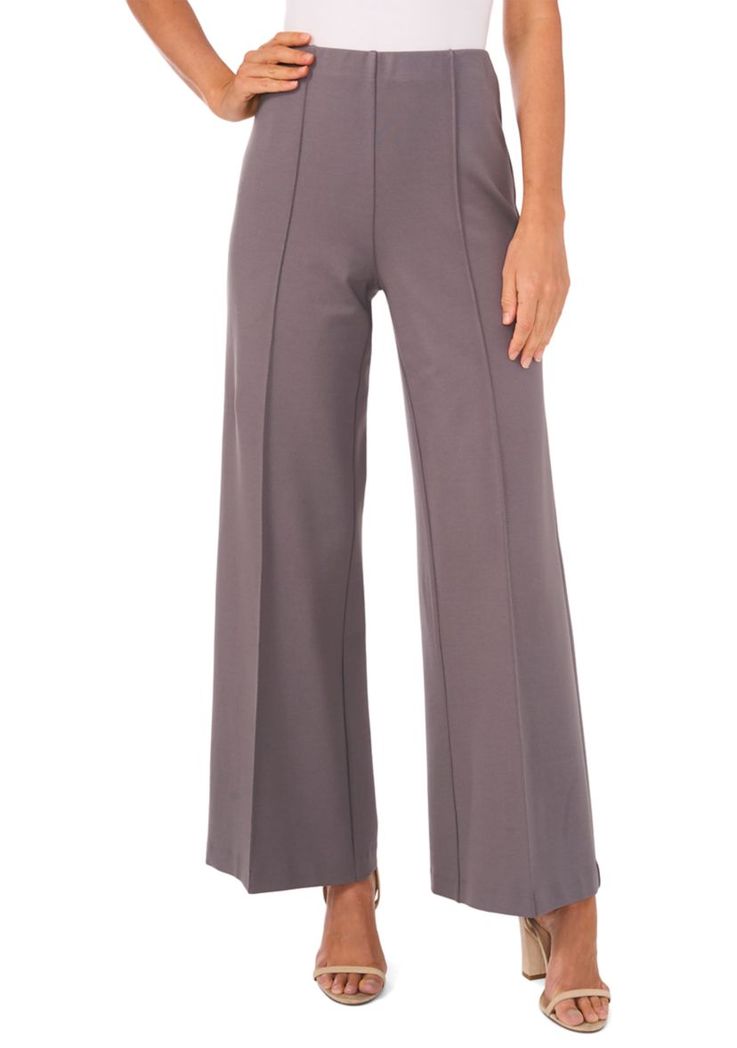 Womens Wide Leg Pull On Ponte Pants