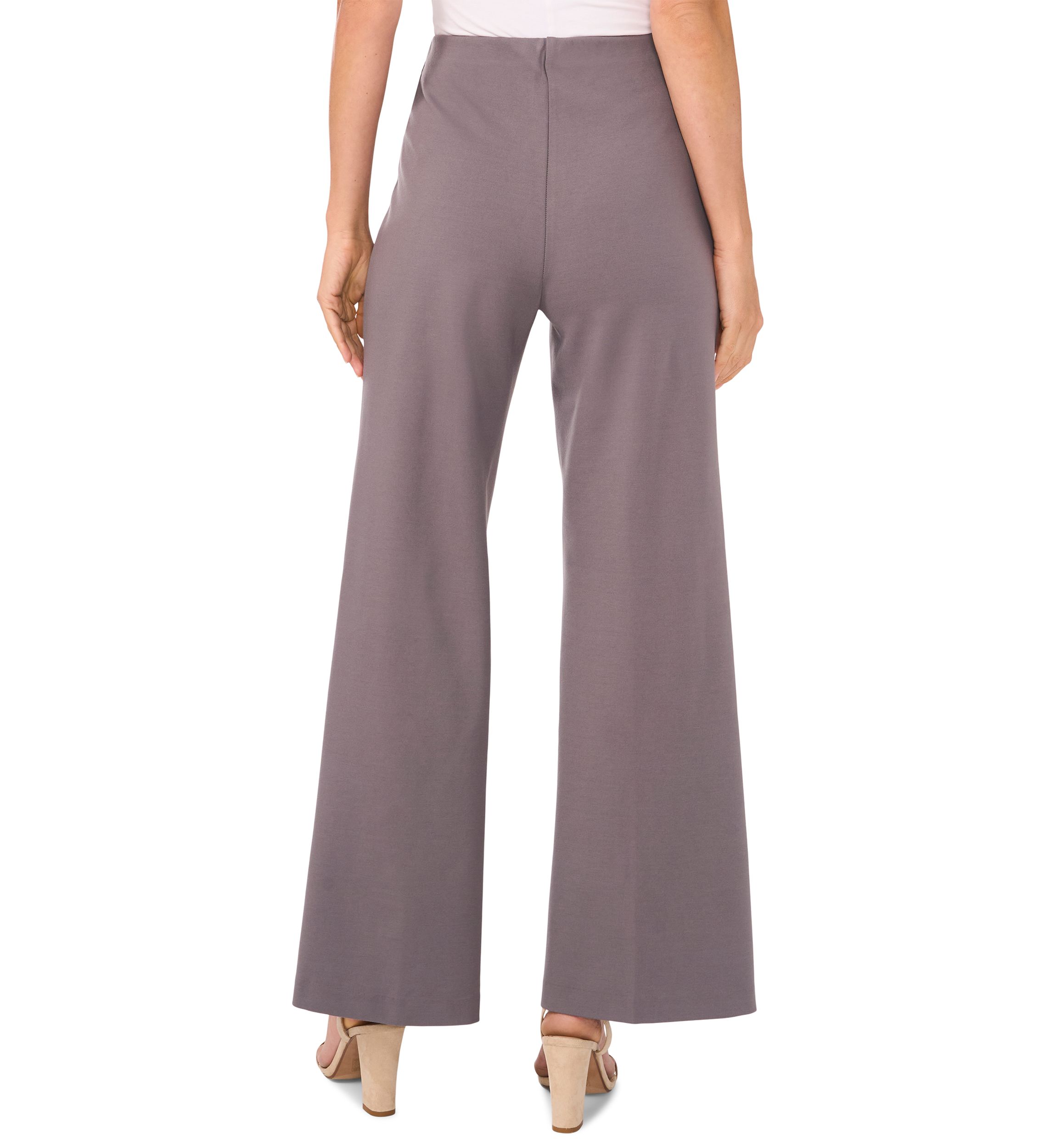 Womens Wide Leg Pull On Ponte Pants