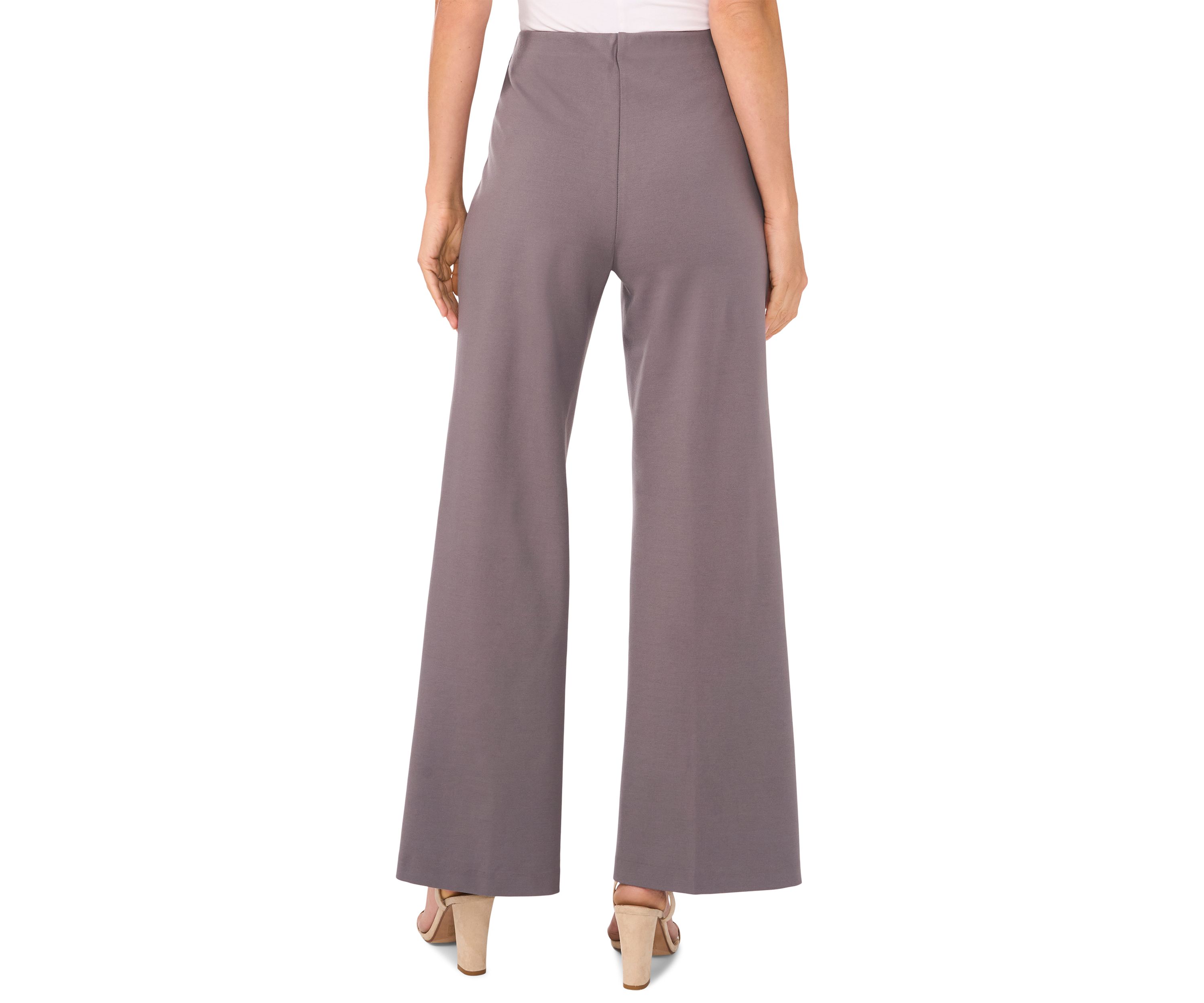 Womens Wide Leg Pull On Ponte Pants