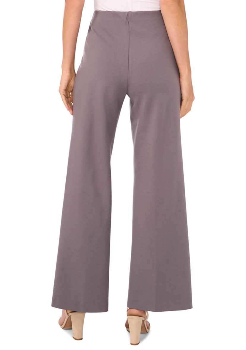 Womens Wide Leg Pull On Ponte Pants
