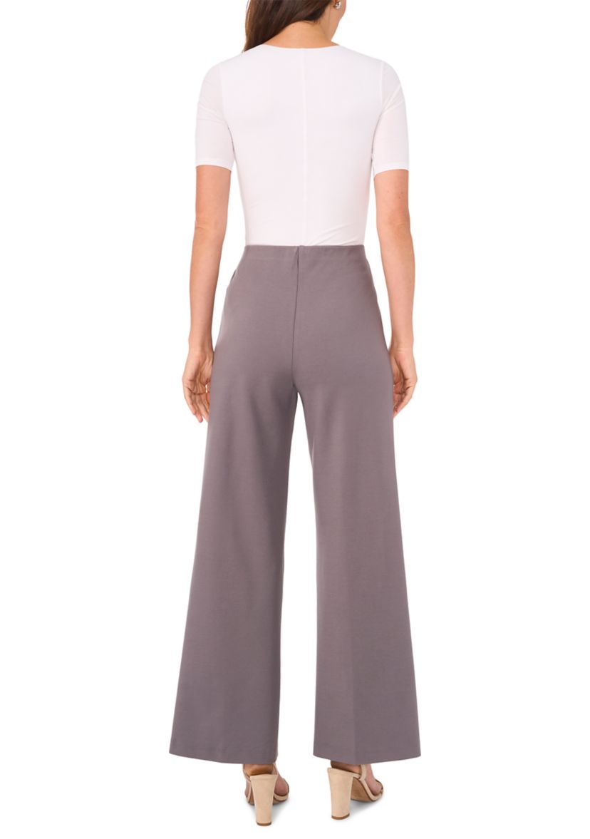 Womens Wide Leg Pull On Ponte Pants