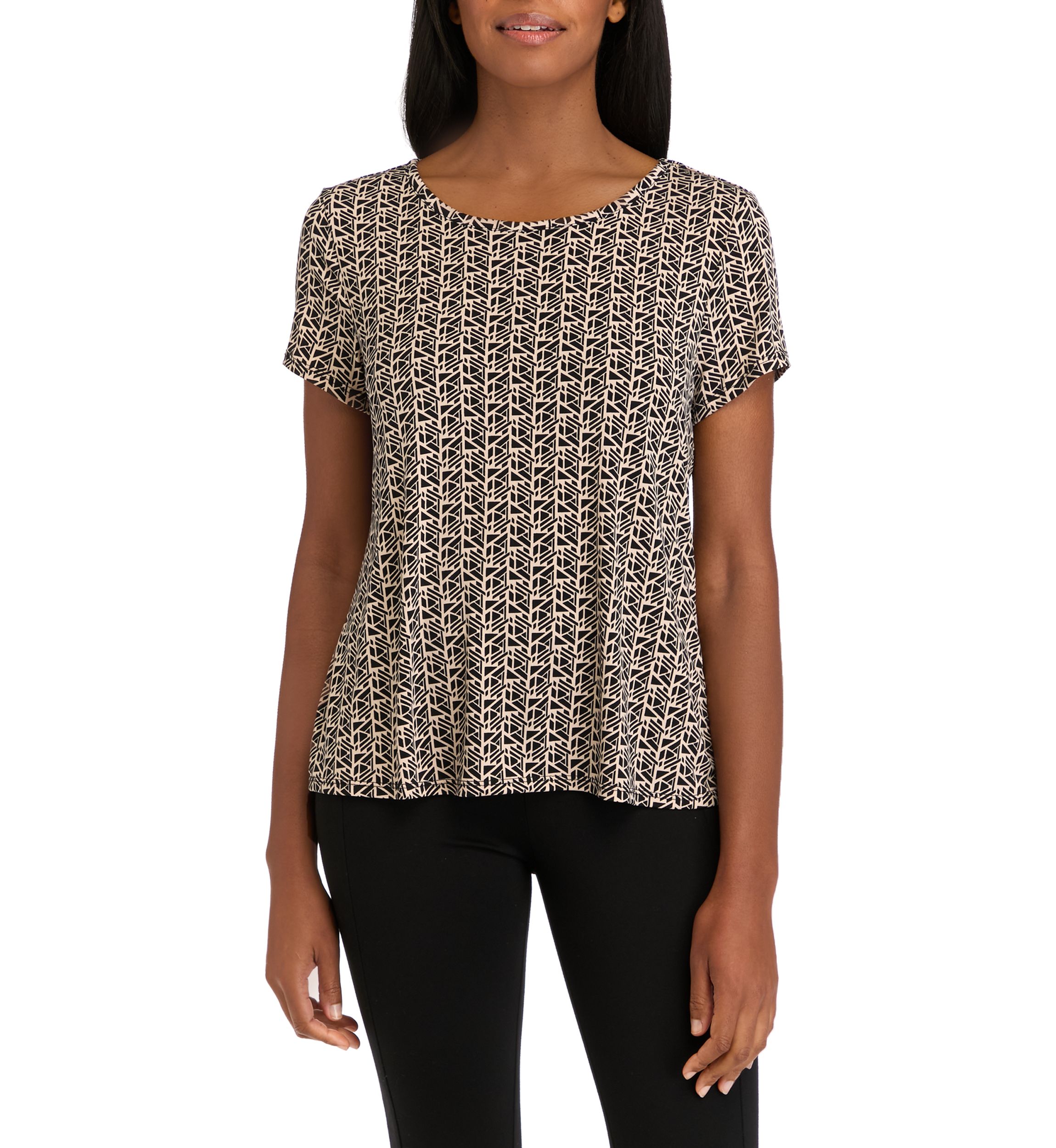 Womens Short Sleeve Printed Top