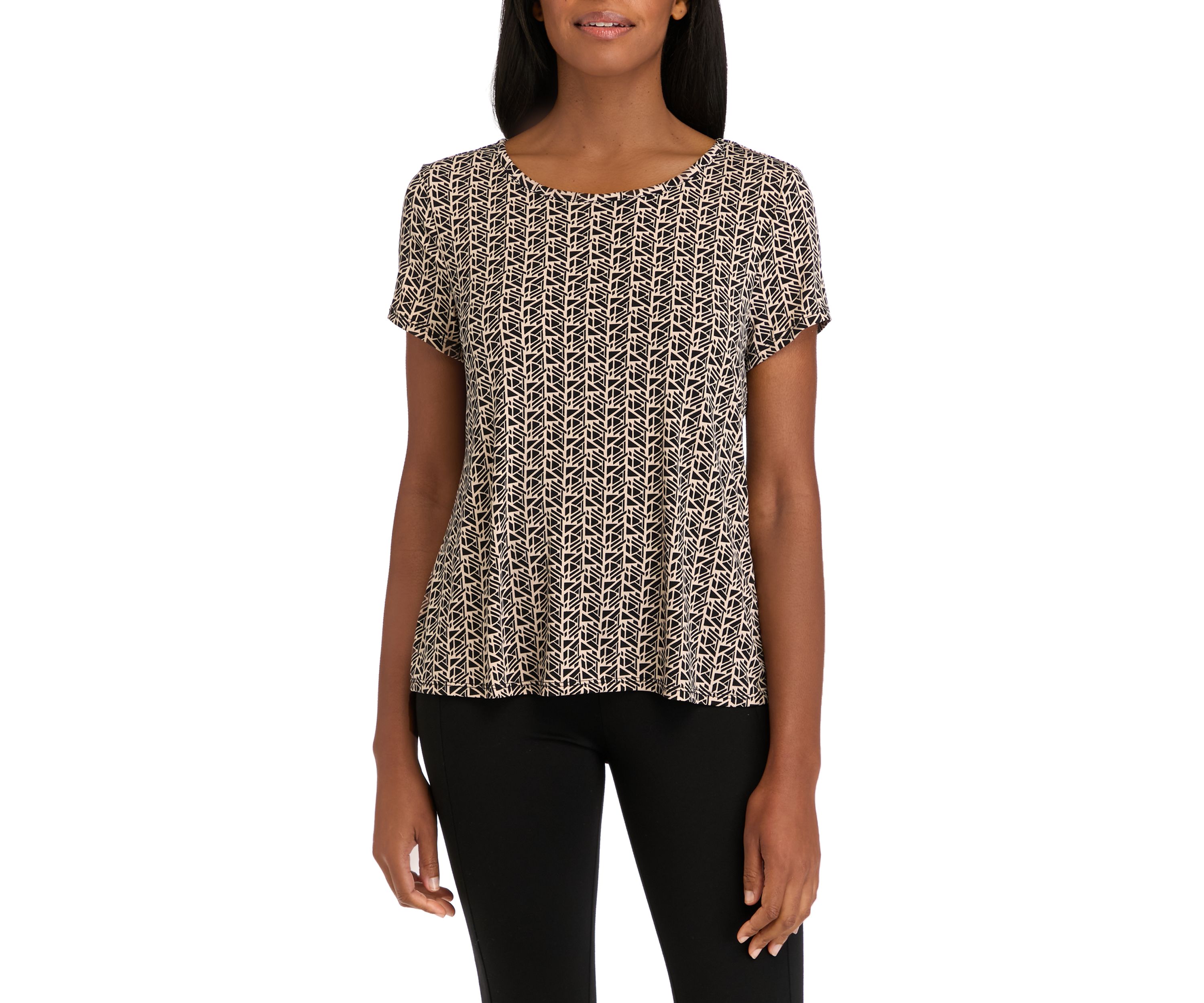 Womens Short Sleeve Printed Top