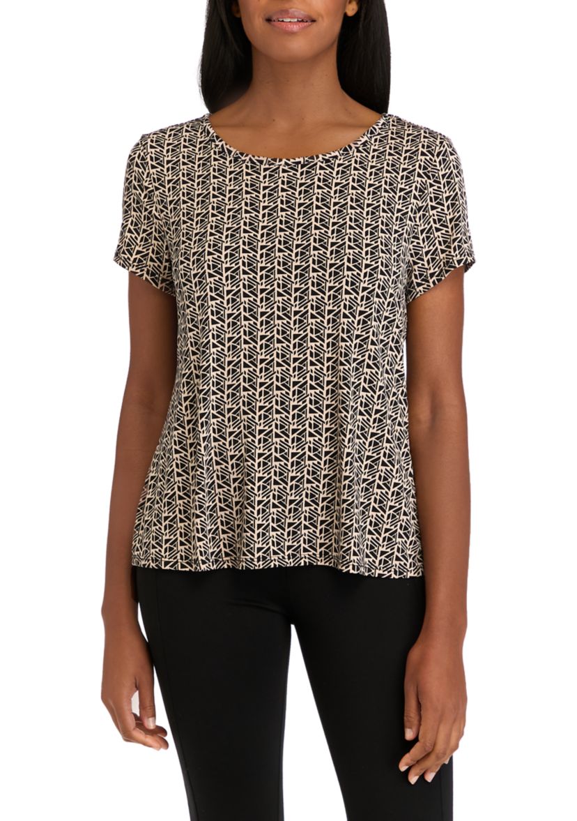 Womens Short Sleeve Printed Top