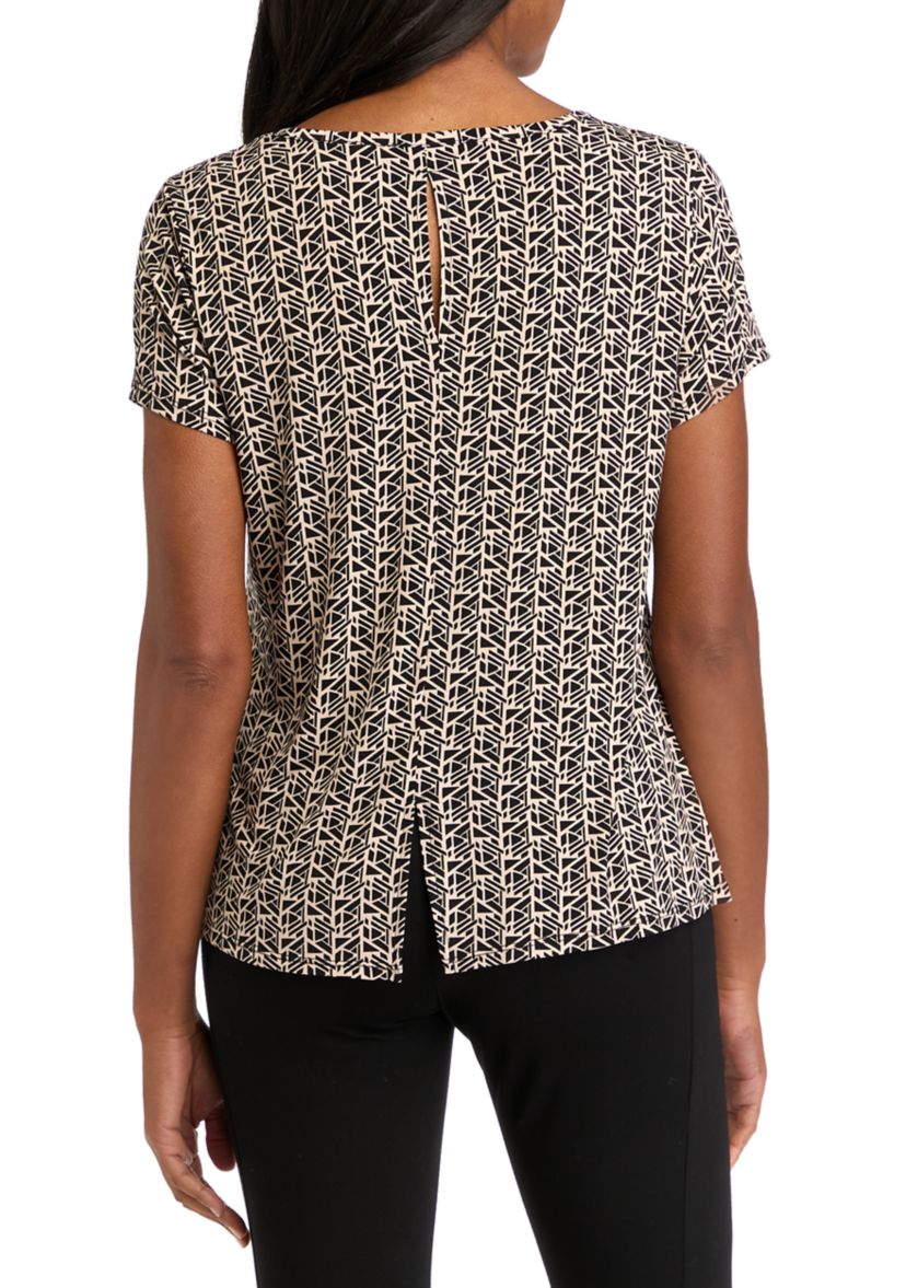 Womens Short Sleeve Printed Top