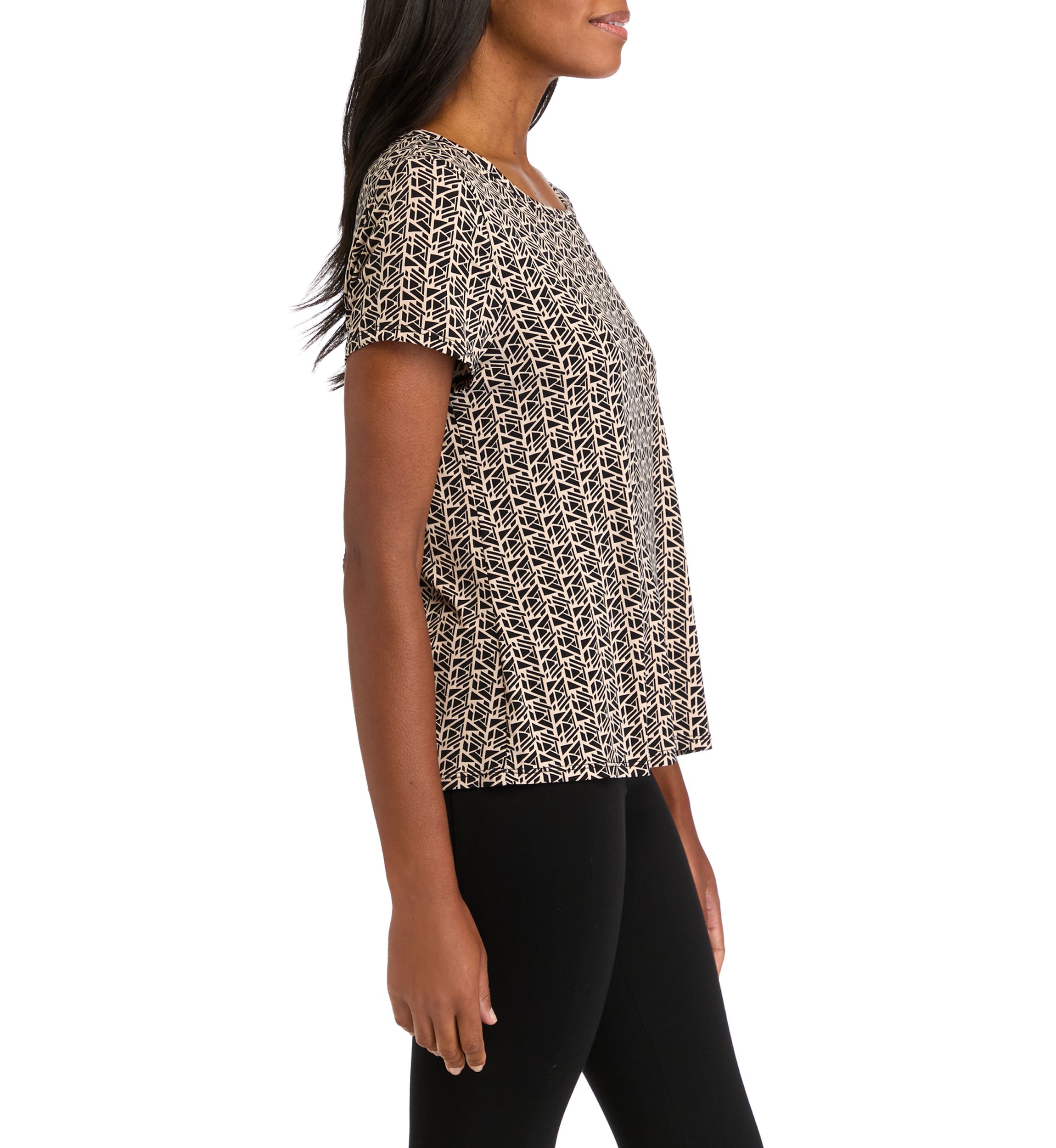 Womens Short Sleeve Printed Top