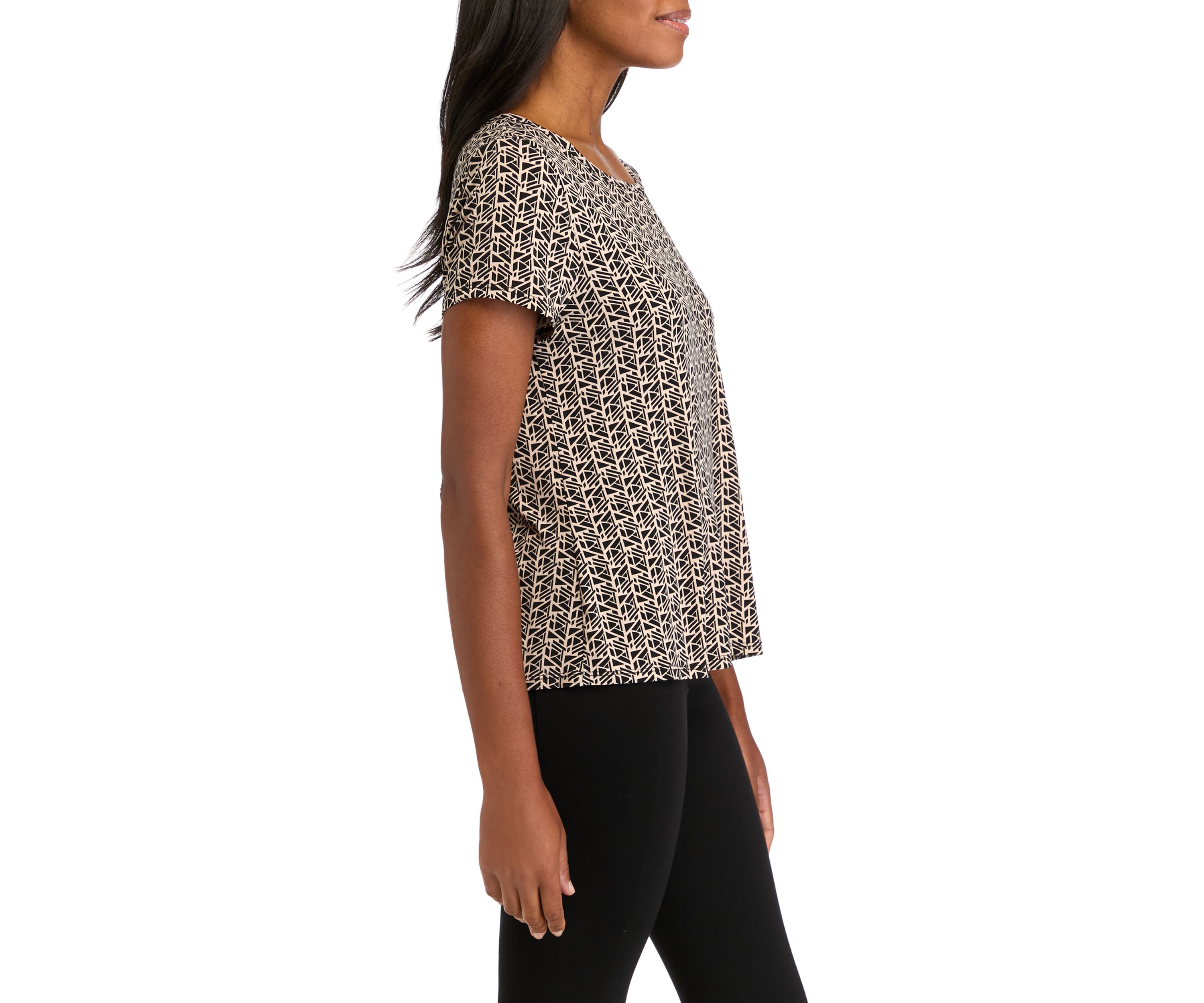 Womens Short Sleeve Printed Top