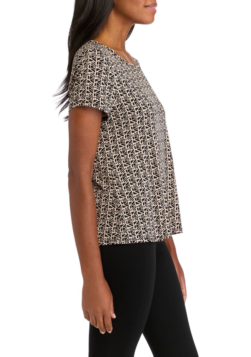 Womens Short Sleeve Printed Top