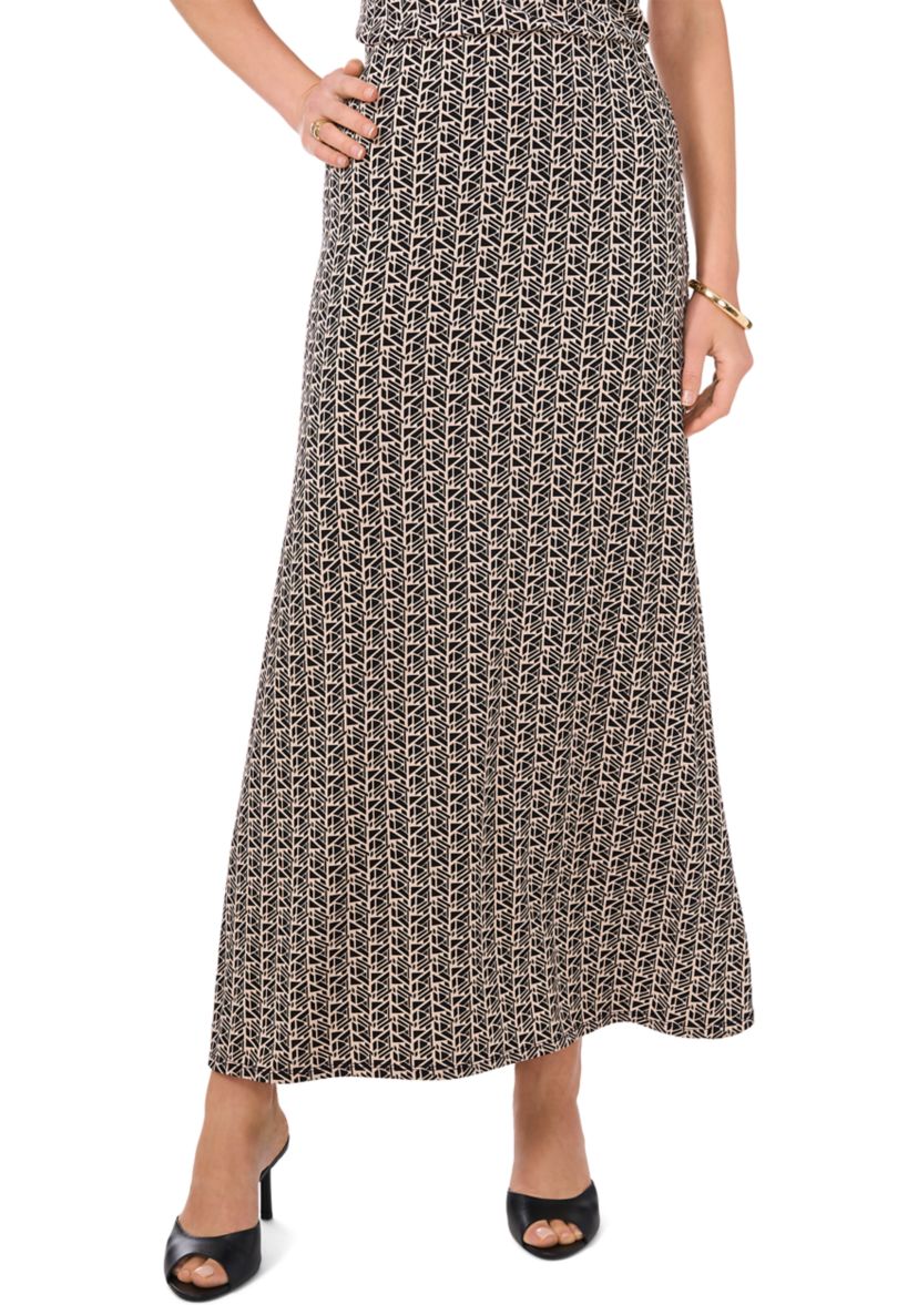 Womens Printed Midi Skirt 