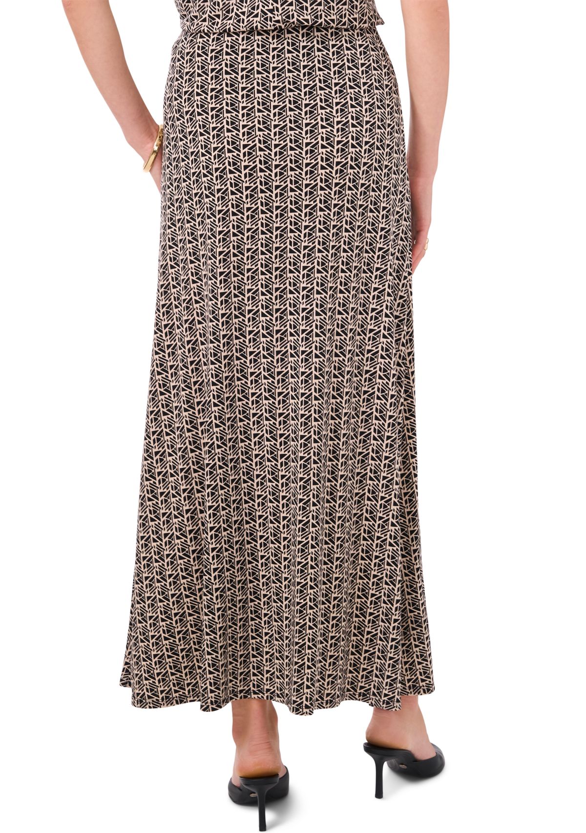 Womens Printed Midi Skirt 