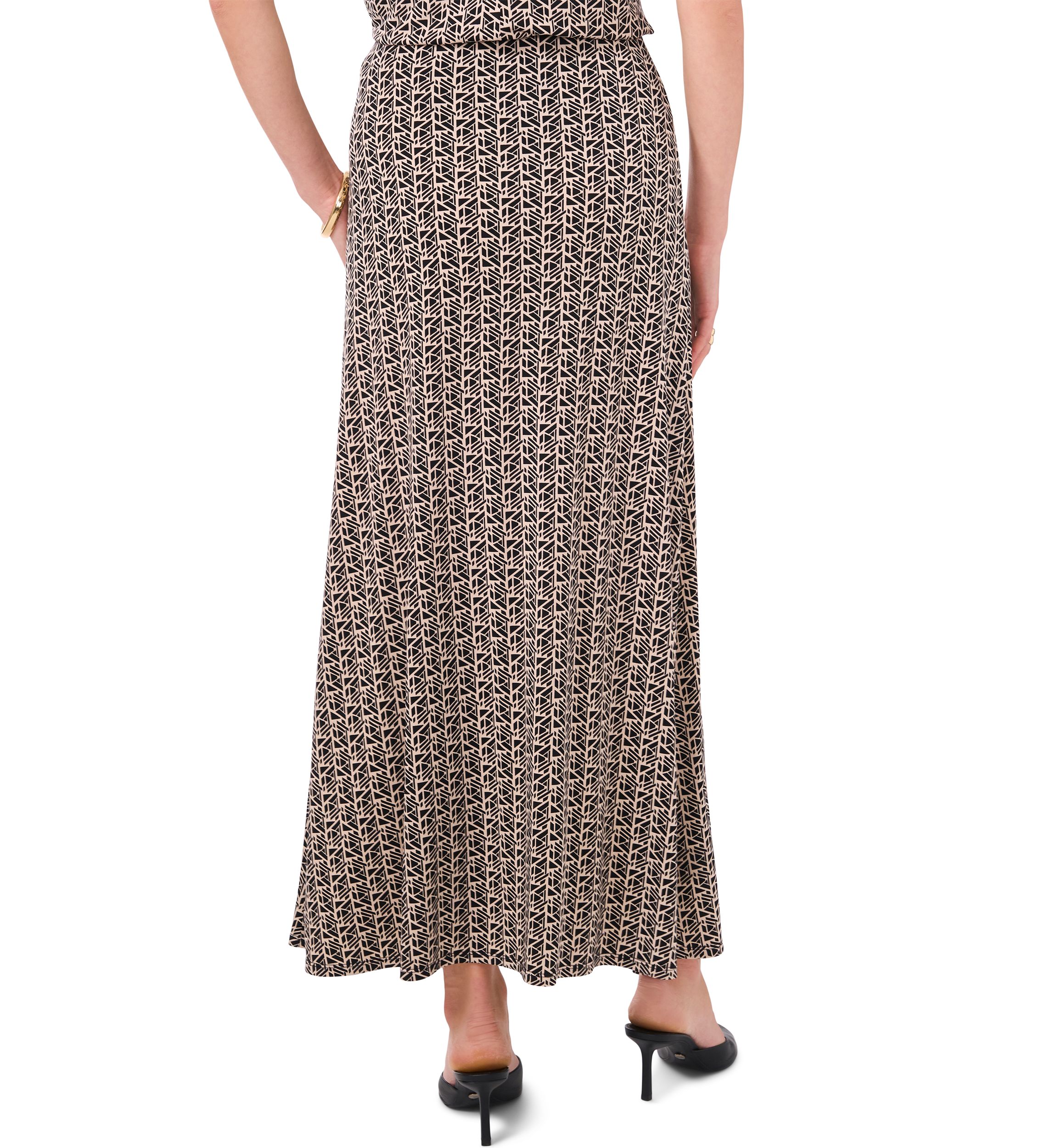 Womens Printed Midi Skirt 