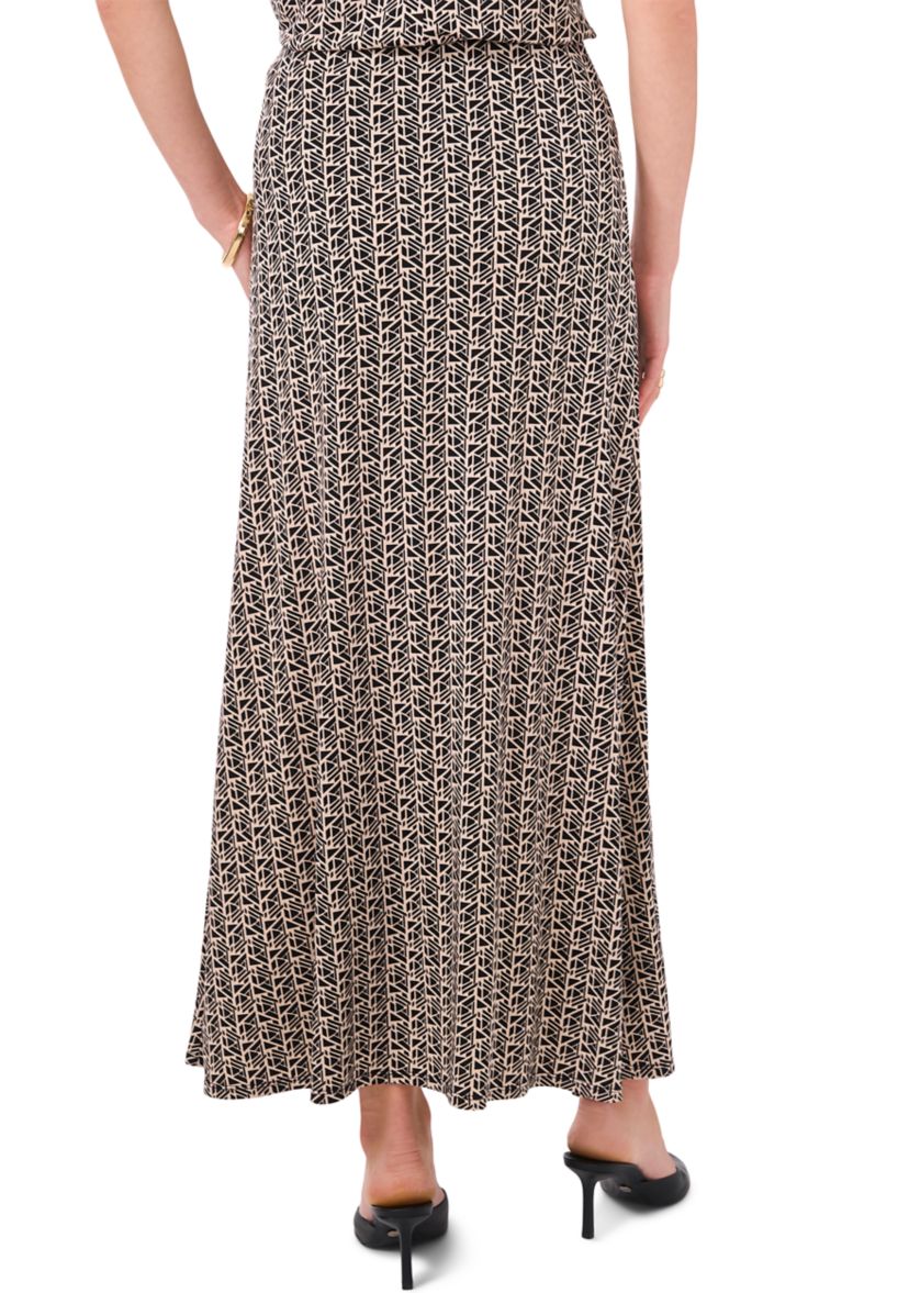 Womens Printed Midi Skirt 