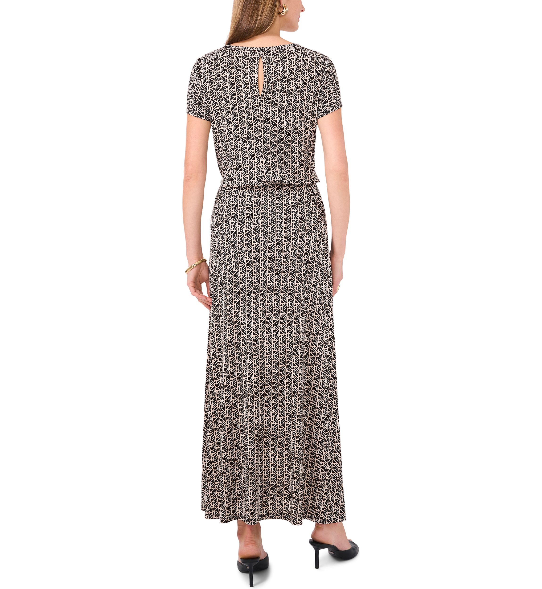 Womens Printed Midi Skirt 