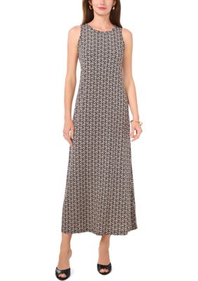 Women's Sleeveless Printed Midi Dress