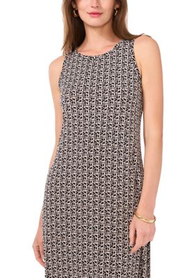 Women's Sleeveless Printed Midi Dress